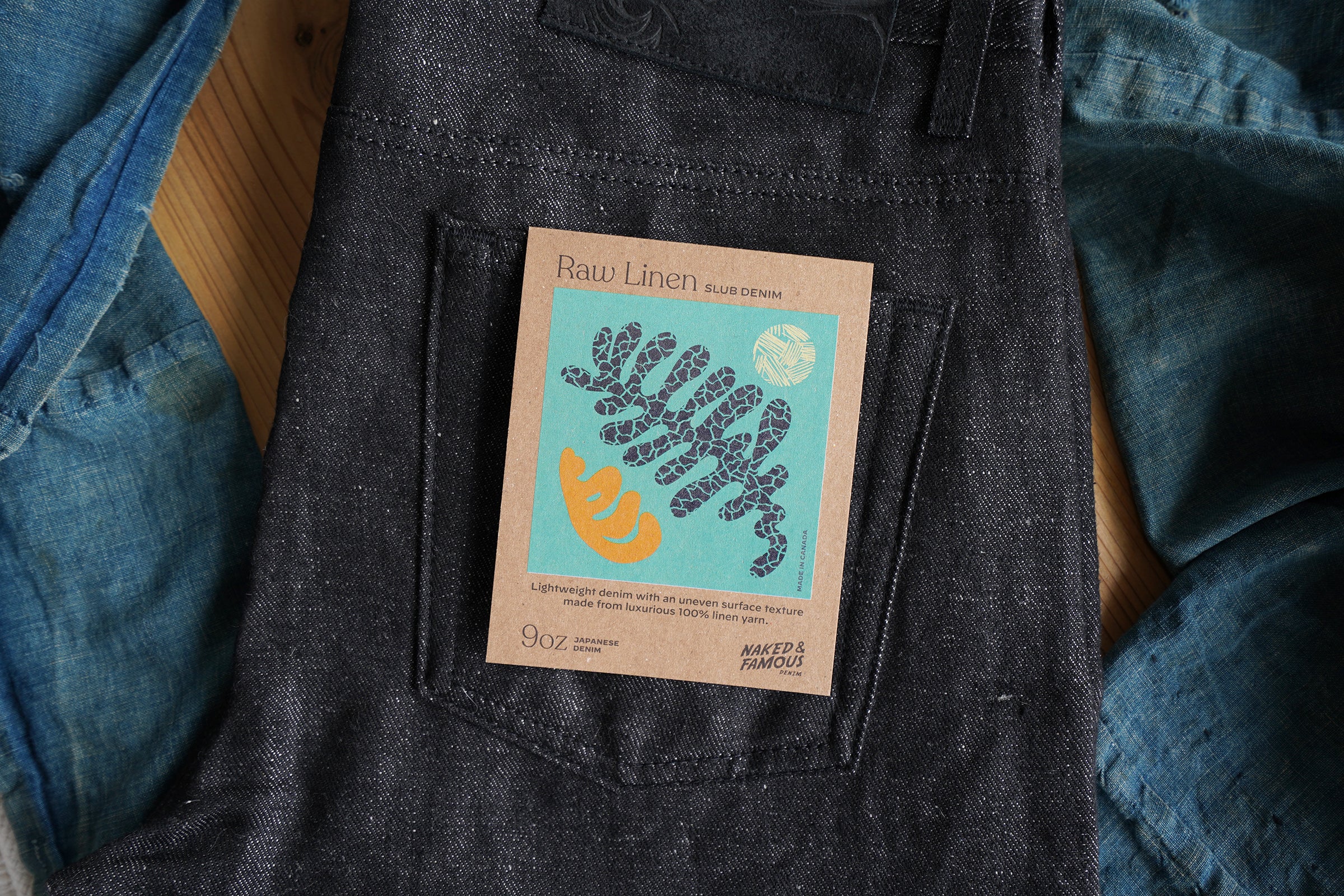 Raw Linen Slub Denim - Black