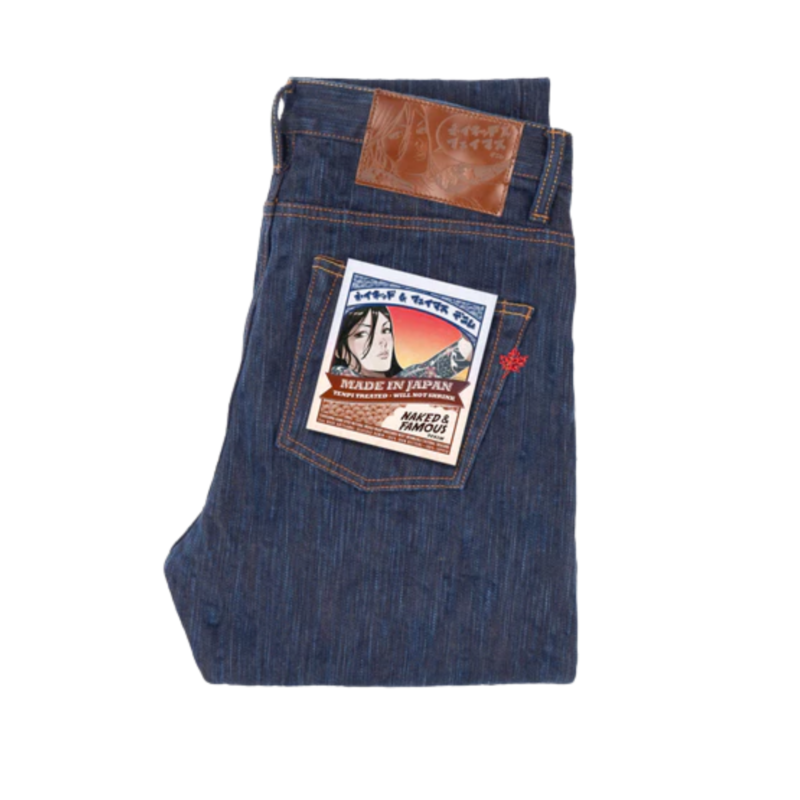 MIJ15 Hand Dyed Natural Indigo Kakishibu Intangible Cultural Treasure Selvedge Denim