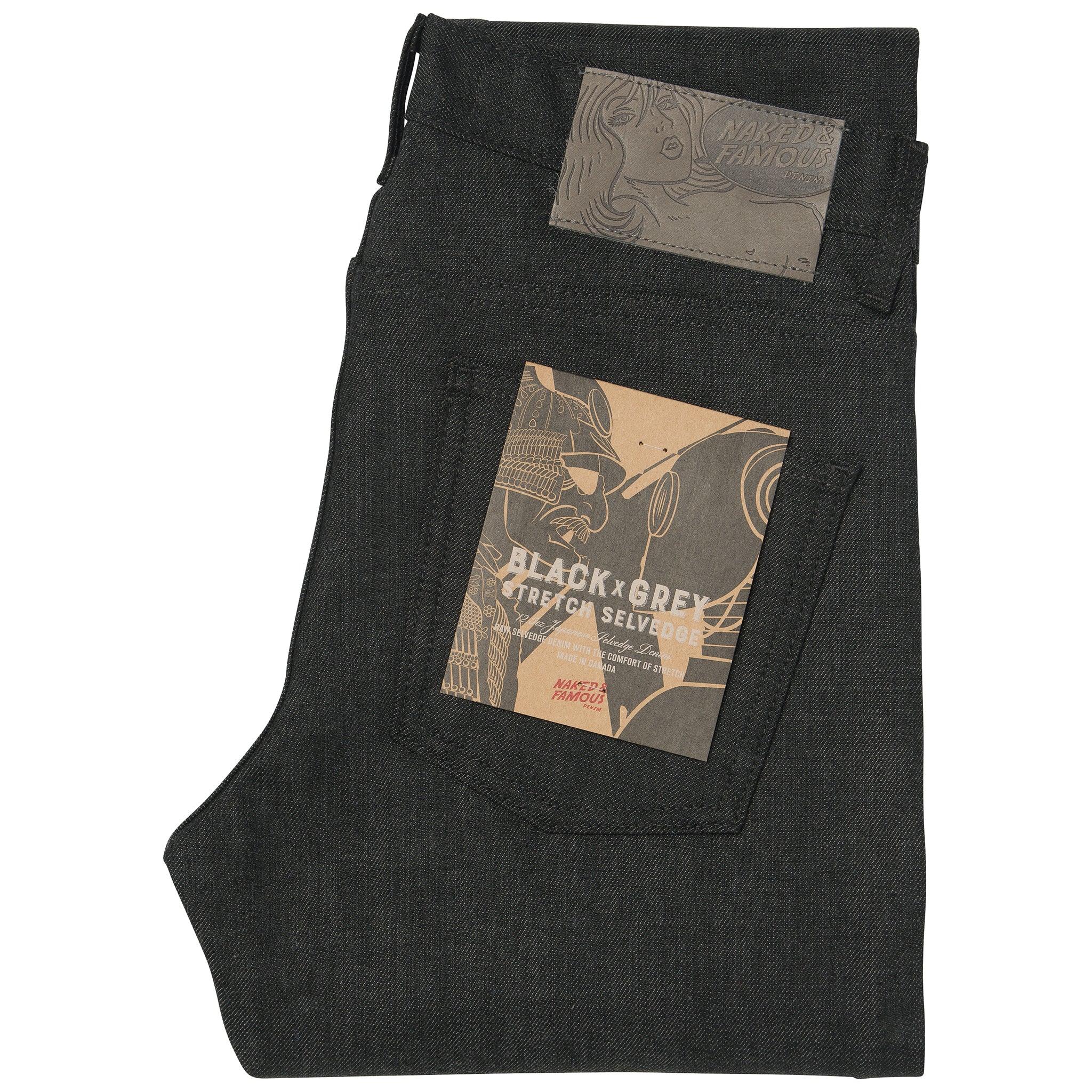 Super Guy - Black x Grey Stretch Selvedge by Naked & Famous Denim