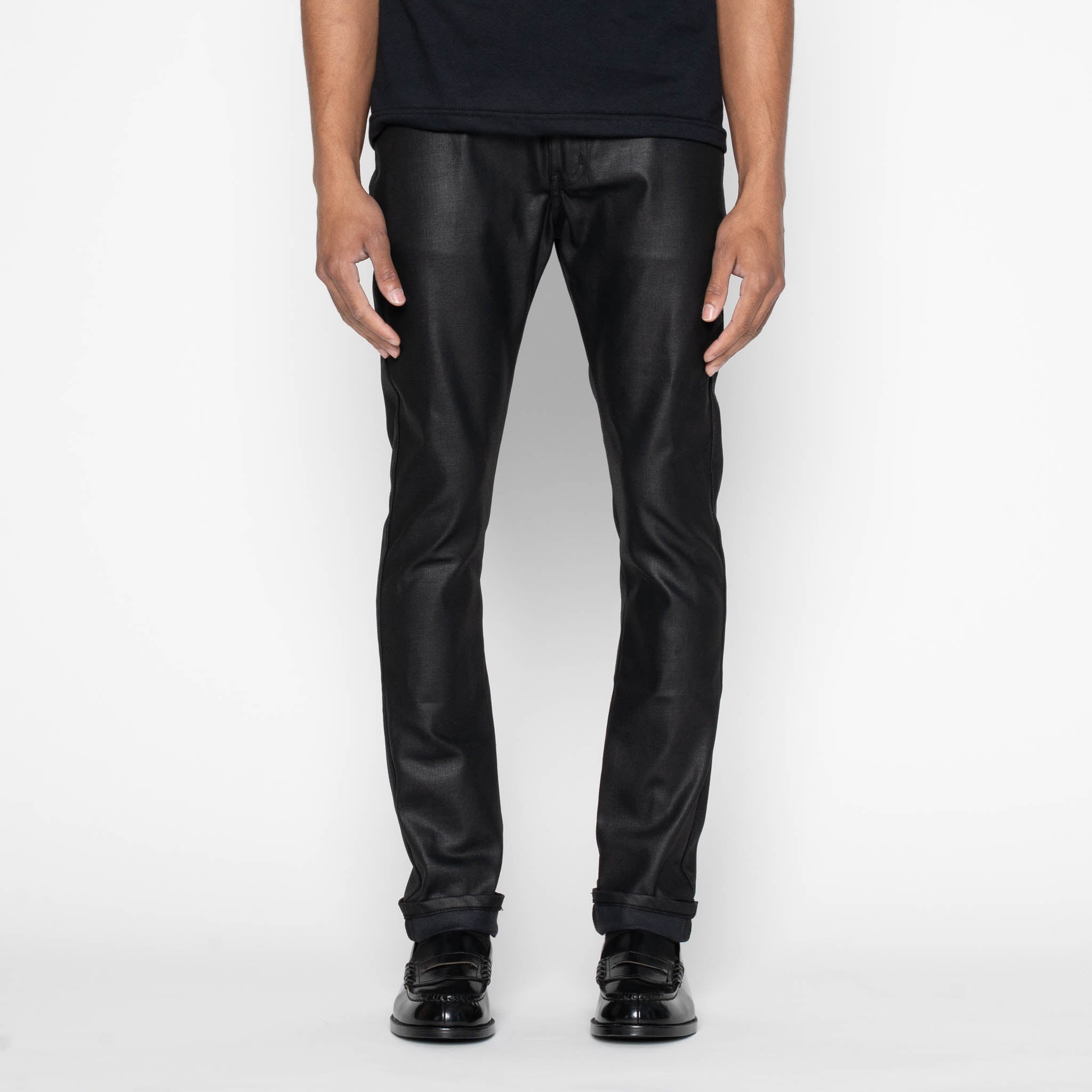 Stacked Guy - Wax Coated Black Stretch by Naked & Famous Denim
