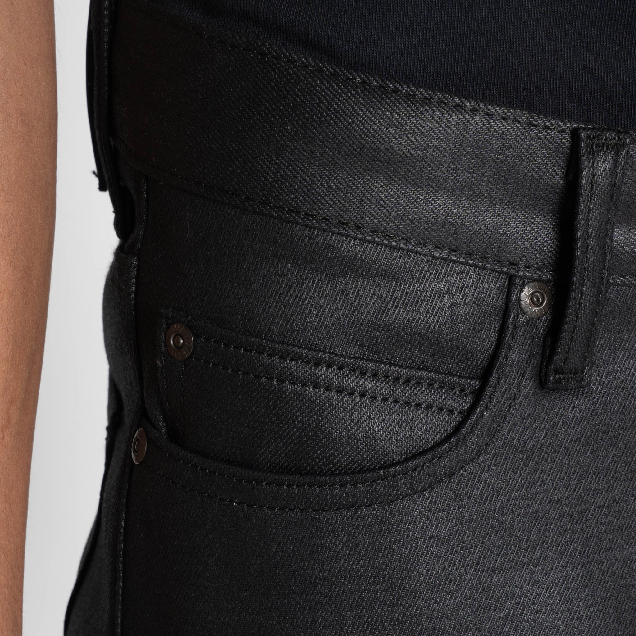 Stacked Guy - Wax Coated Black Stretch by Naked & Famous Denim