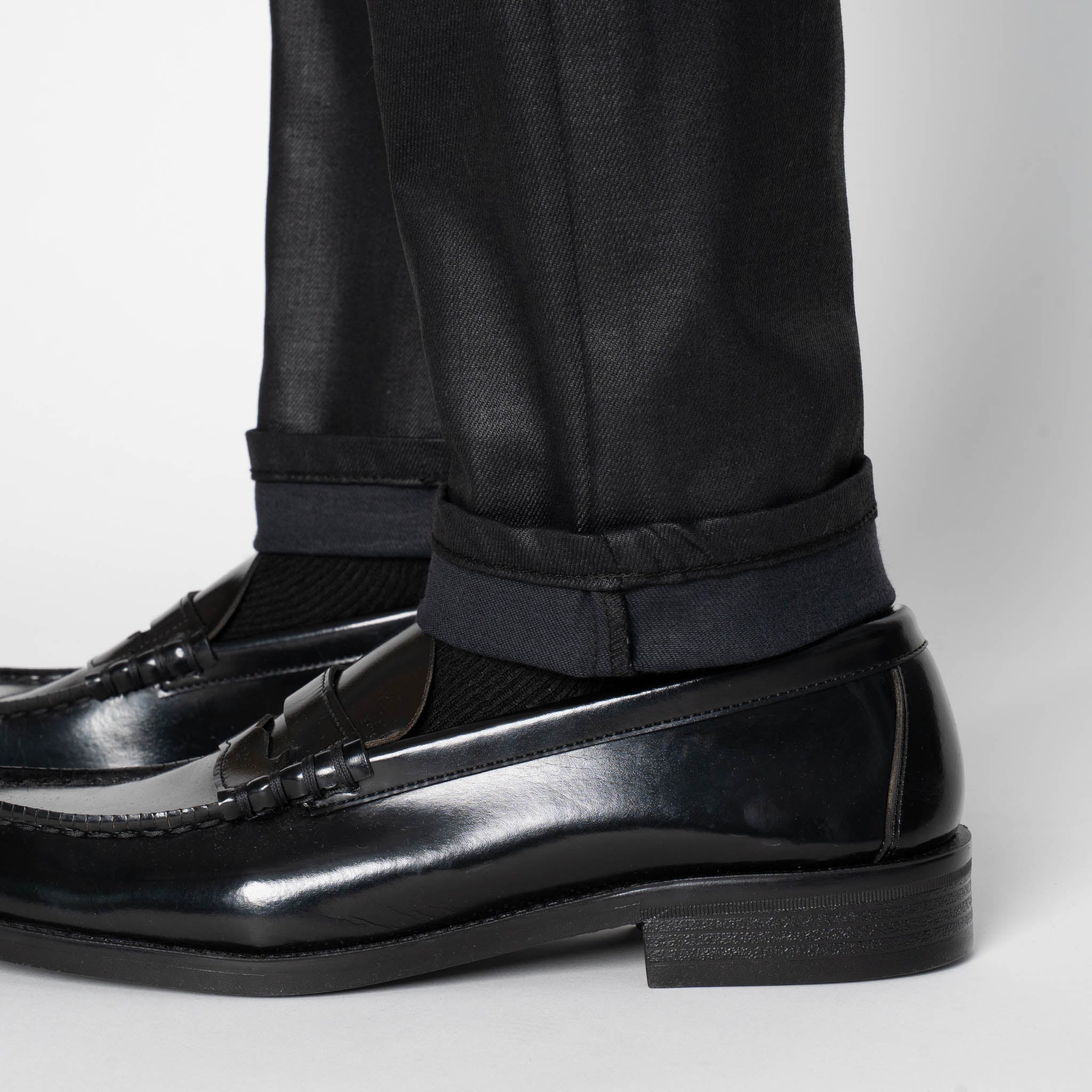 Stacked Guy - Wax Coated Black Stretch by Naked & Famous Denim