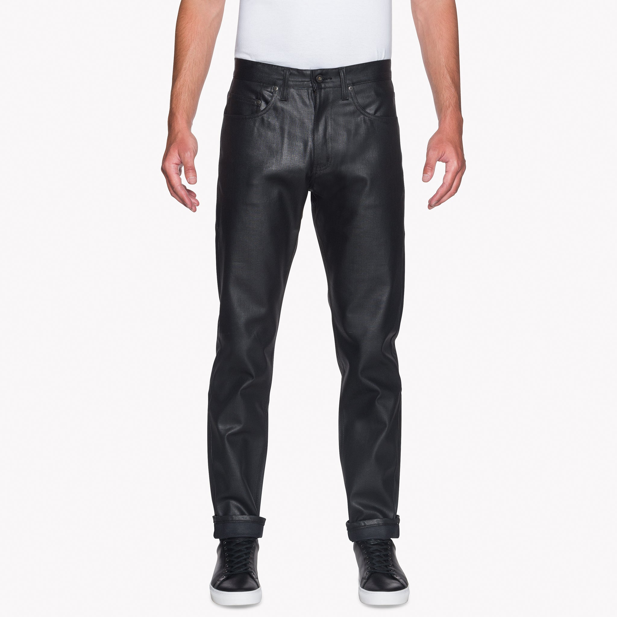 Easy Guy - Wax Coated Black Stretch by Naked & Famous Denim
