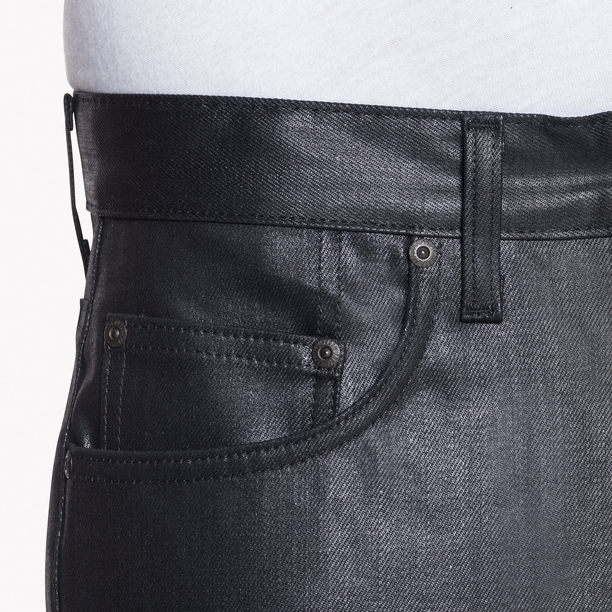 Easy Guy - Wax Coated Black Stretch by Naked & Famous Denim