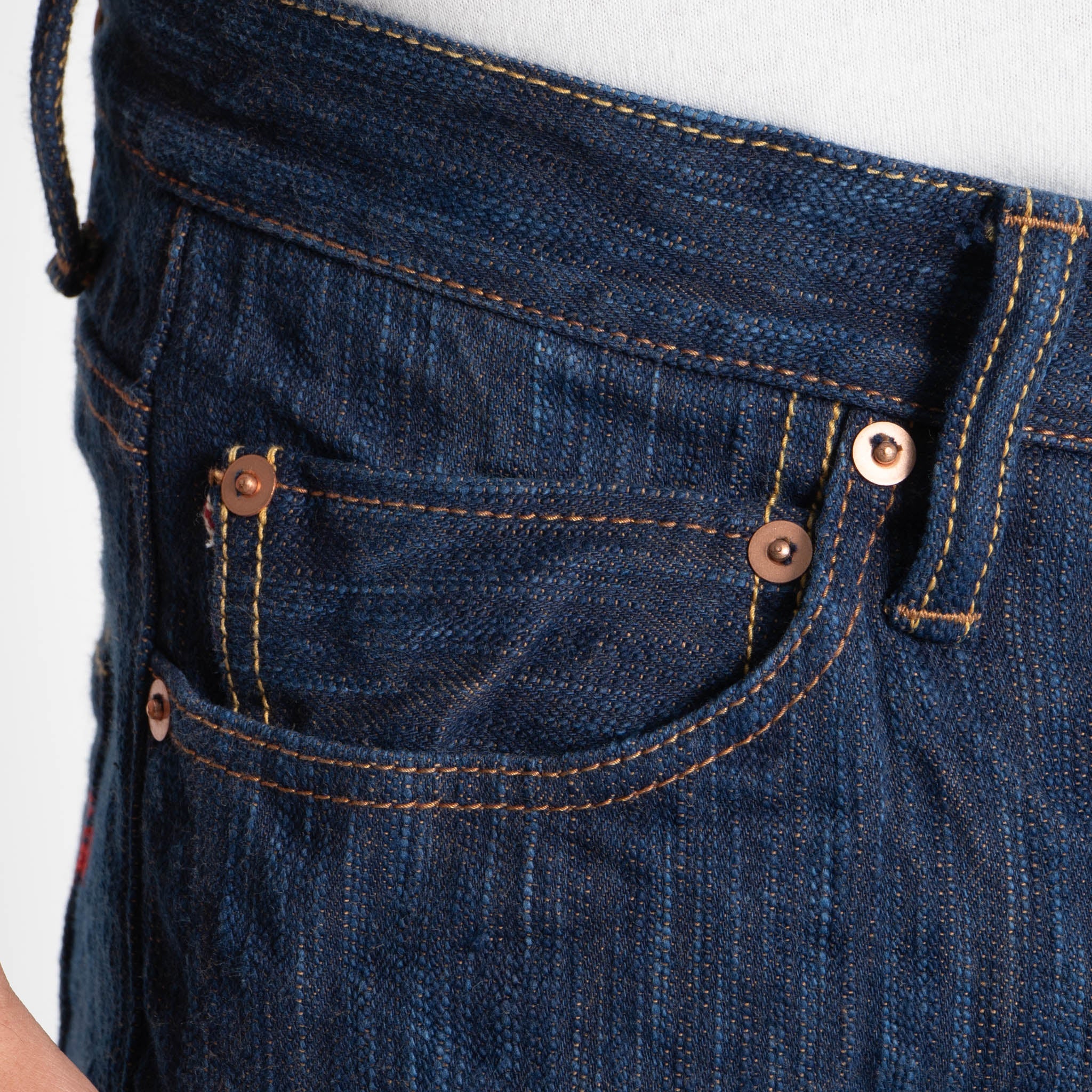Super Guy - MIJ15 - Hand Dyed Natural Indigo x Kakishibu Intangible Cultural Treasure Selvedge Denim by Naked & Famous Denim