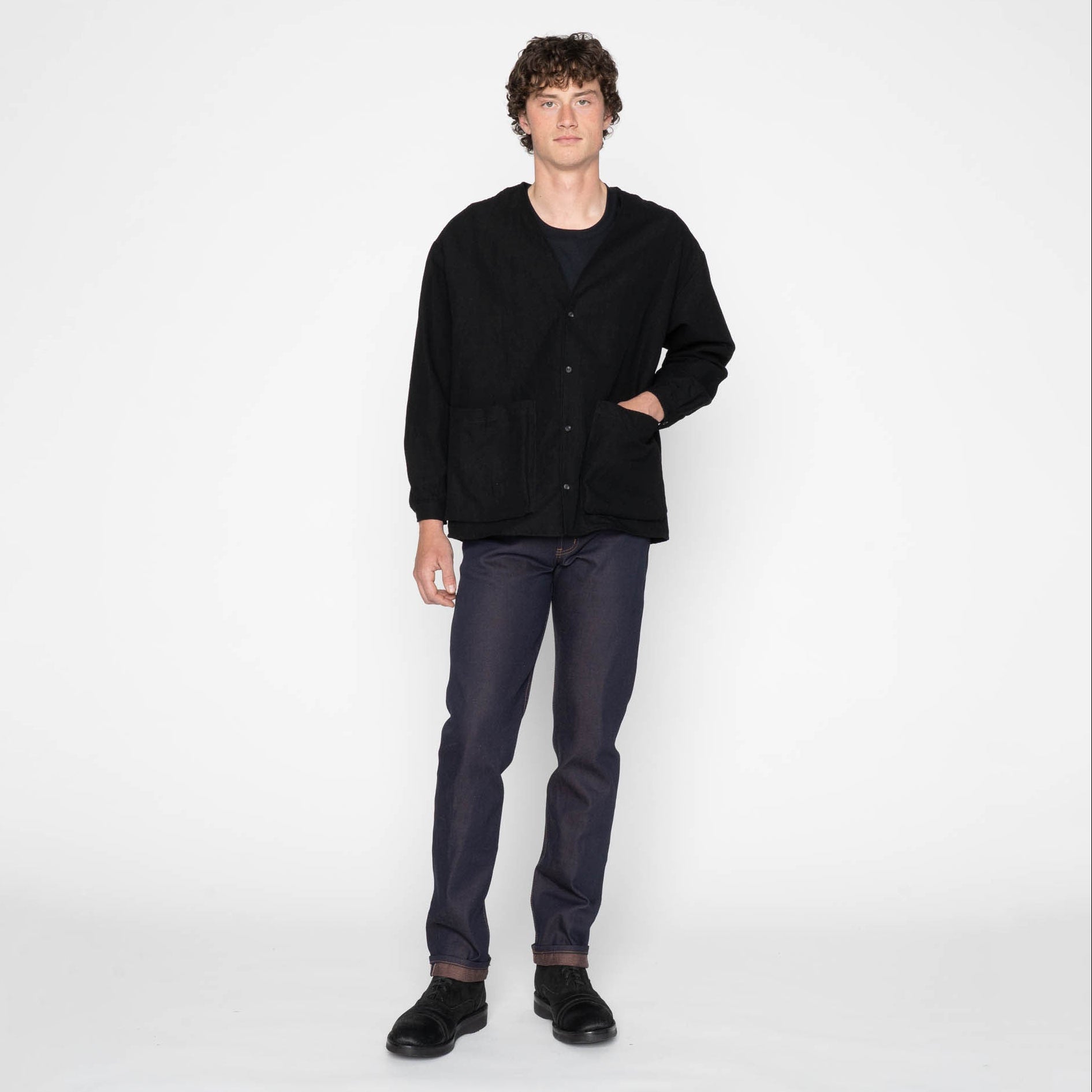 Wise Guy - Linen Blend Denim - Black by Naked & Famous Denim