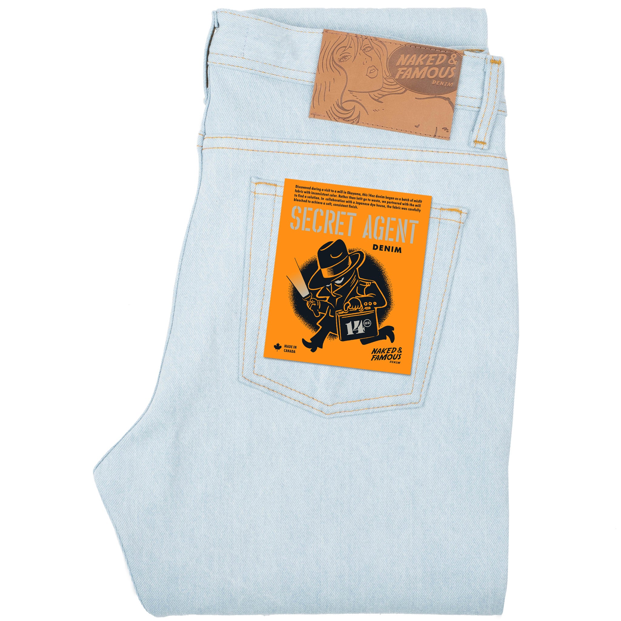 Weird Guy - Secret Agent Denim - Bleach Blue by Naked & Famous Denim