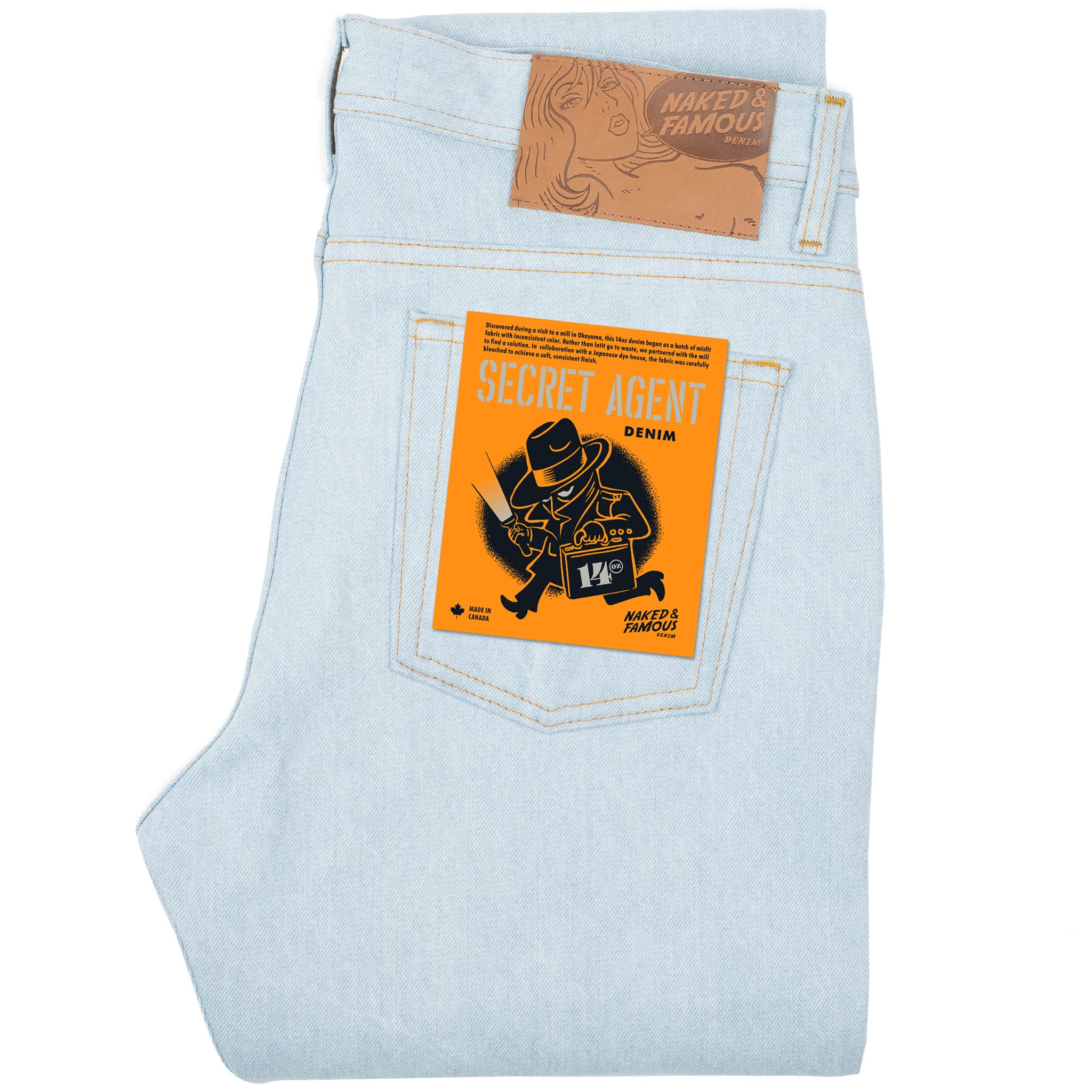 Easy Guy - Secret Agent Denim - Bleach Blue by Naked & Famous Denim