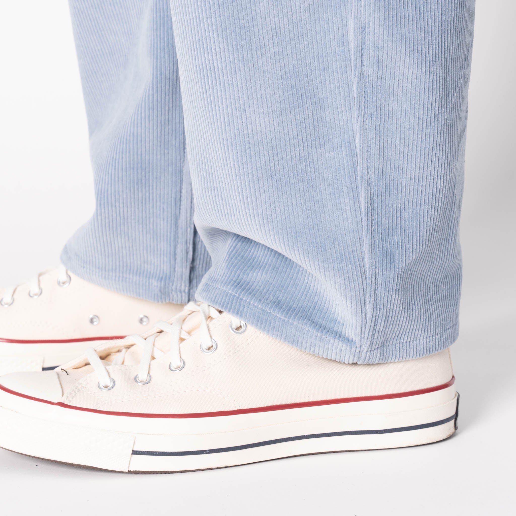 Pleated Trouser - Faded Corduroy Organic - Pale Indigo by Naked & Famous Denim
