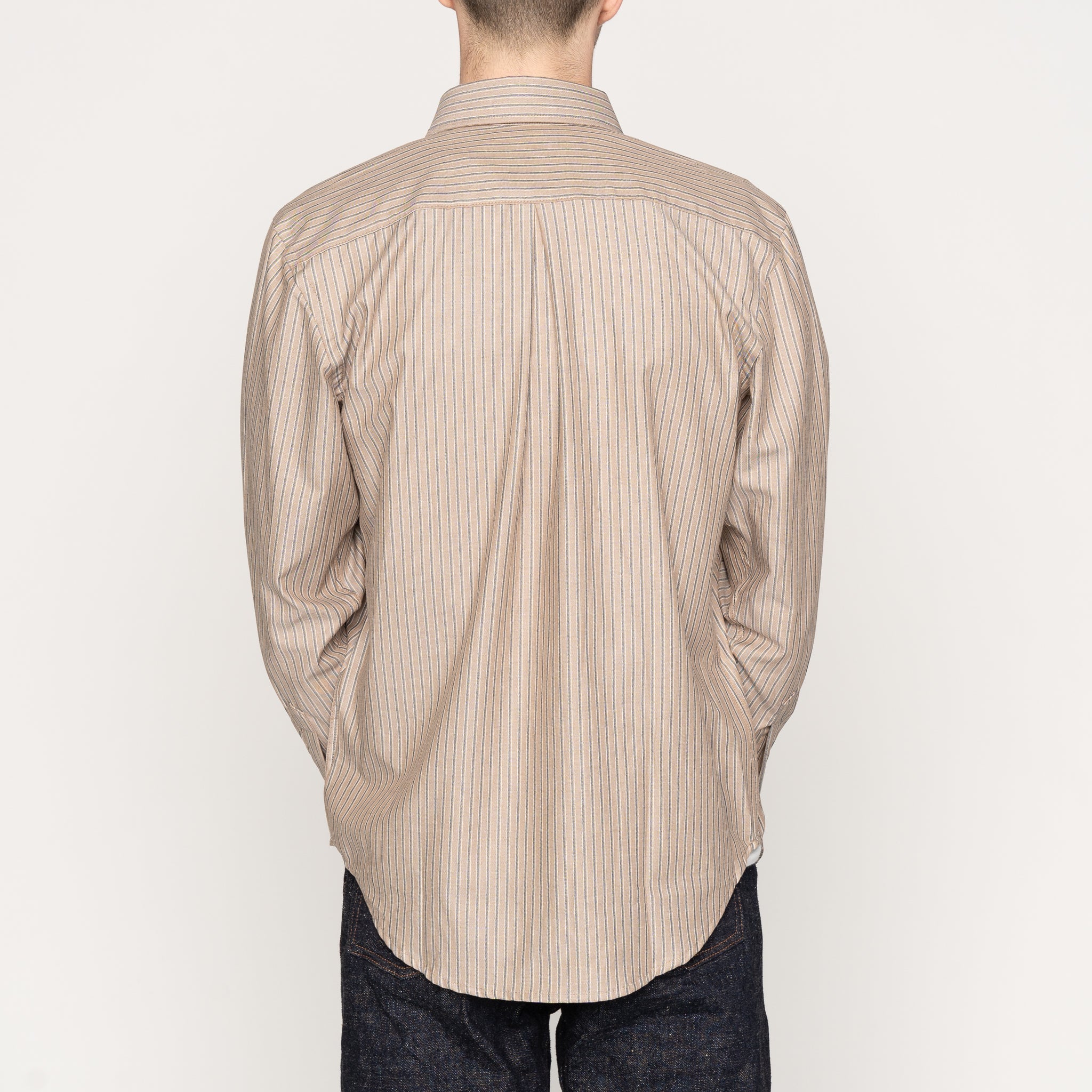 Easy Shirt - Soft Finish Classic Stripe - Taupe by Naked & Famous Denim