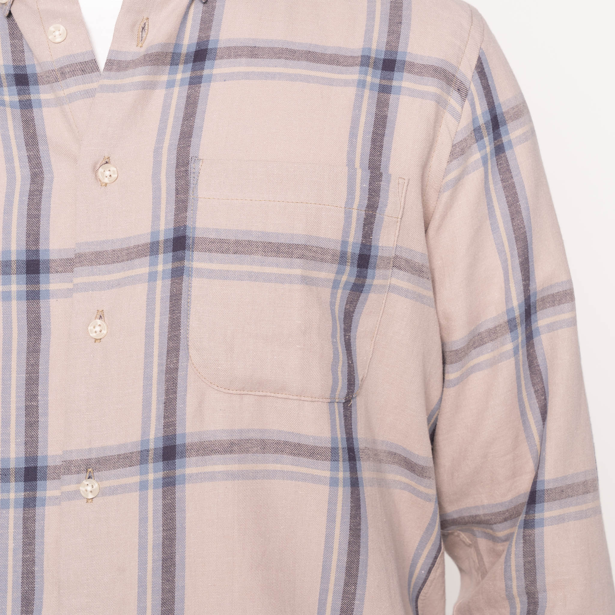 Easy Shirt - Hemp Blend Check - Sand by Naked & Famous Denim