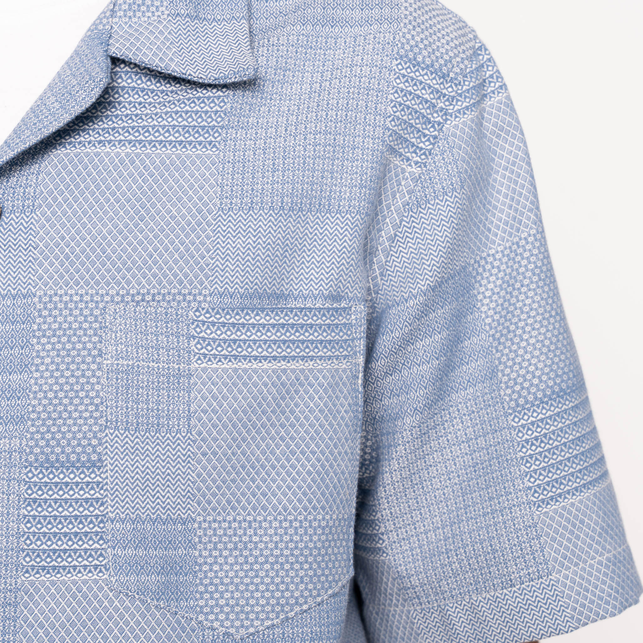 Aloha Shirt - Dobby Patchwork - Pale Blue by Naked & Famous Denim