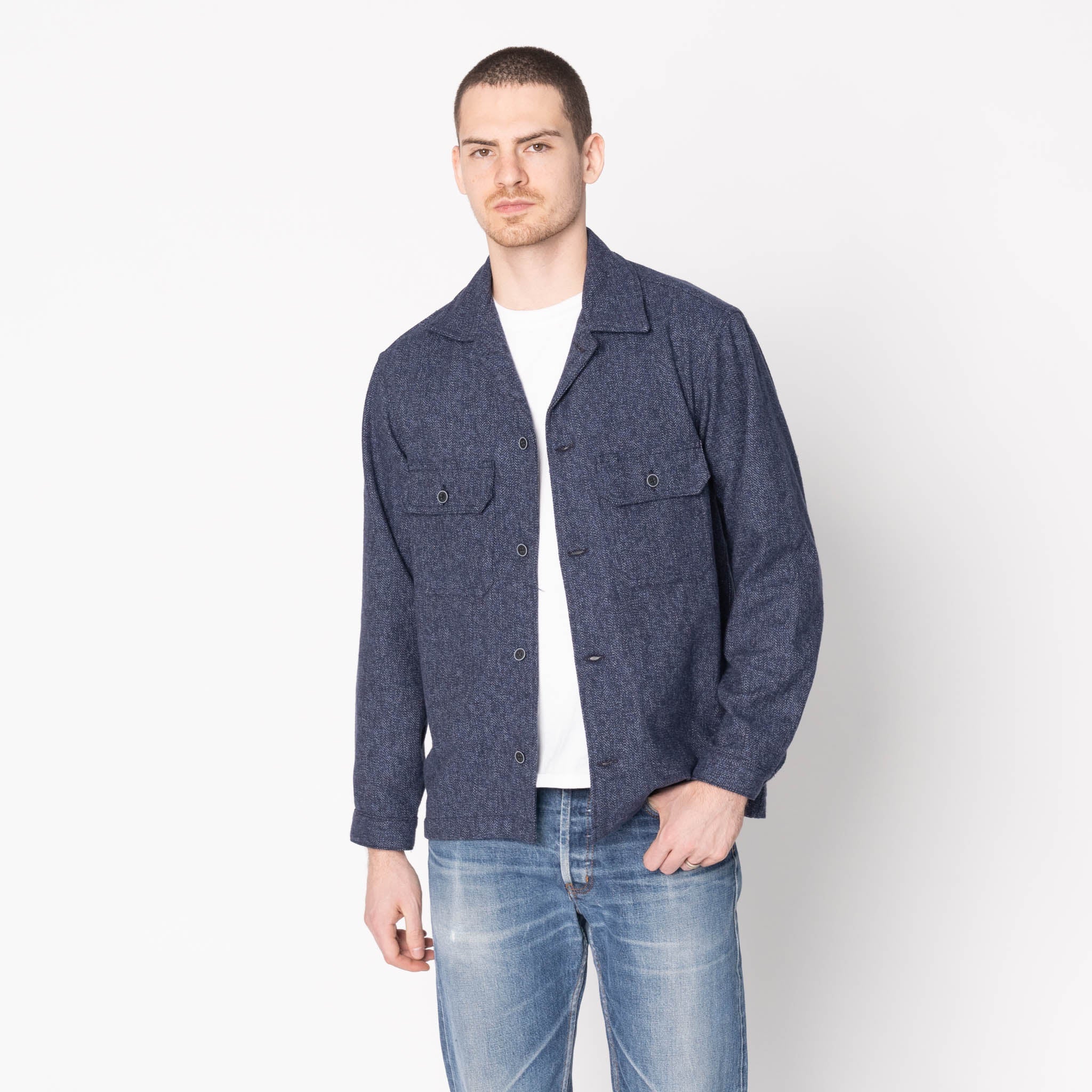 Work Shirt - Herringbone Triple Twist - Indigo by Naked & Famous Denim