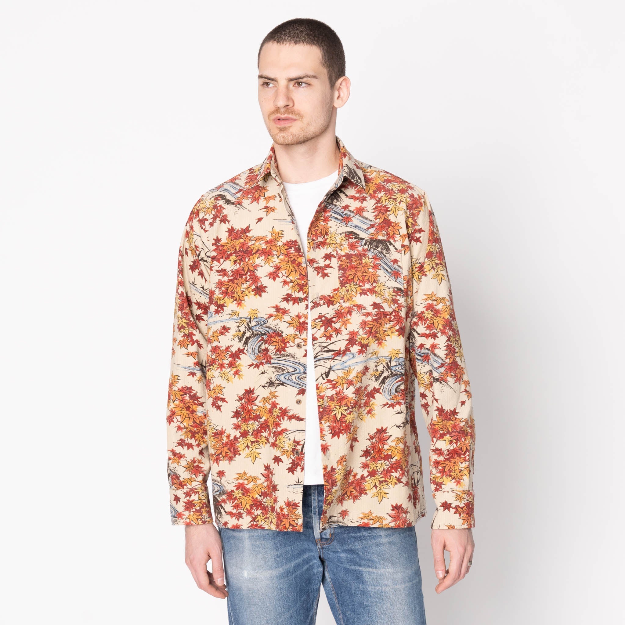 True Shirt - Printed - Autumn - Cream by Naked & Famous Denim