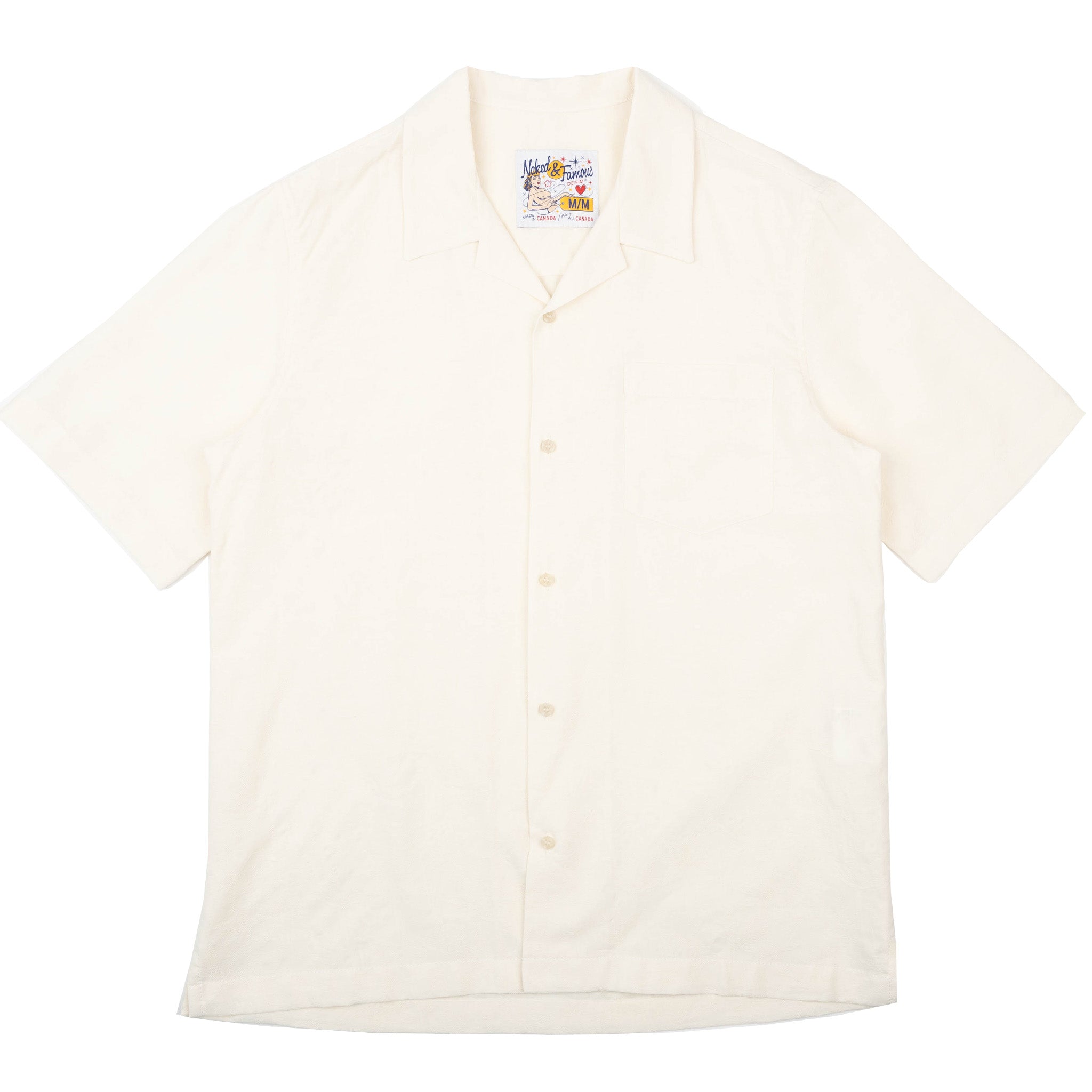 Aloha Shirt - Jungle Jacquard - White by Naked & Famous Denim