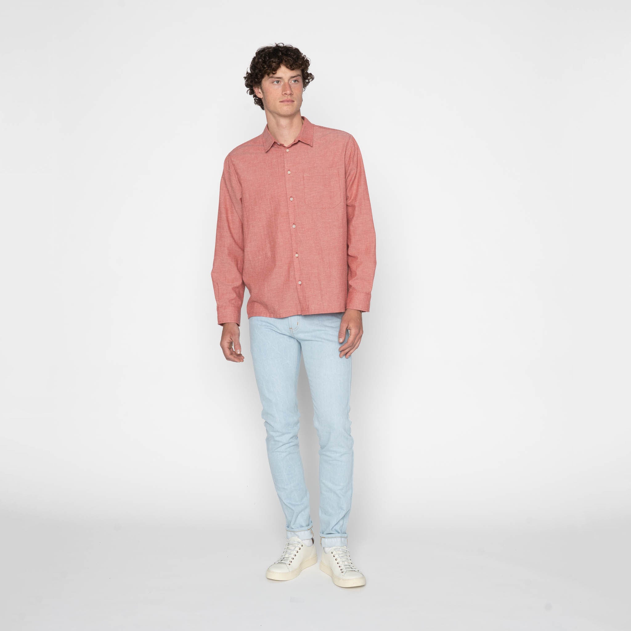 True Shirt - Selvedge Chambray - Red by Naked & Famous Denim