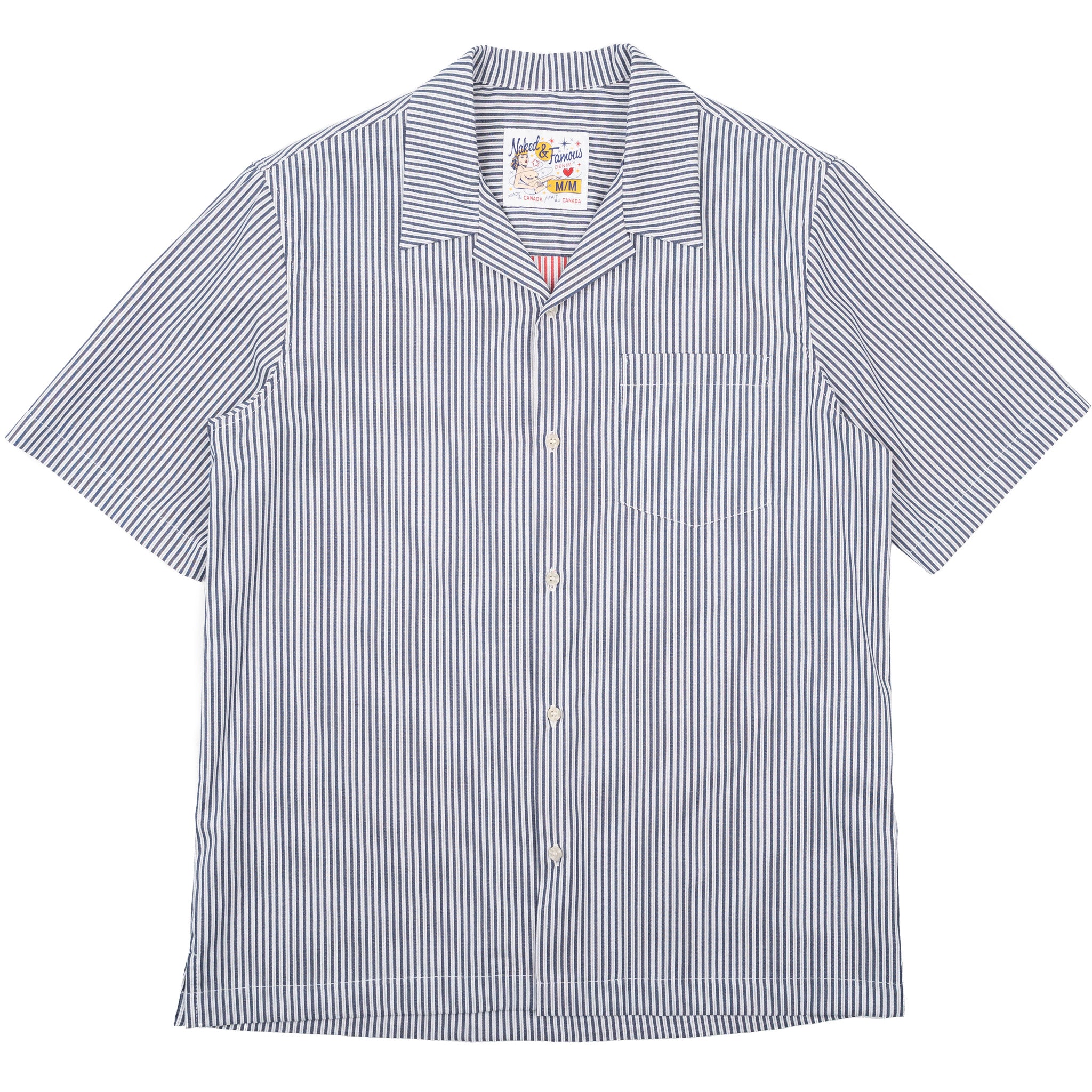 Aloha Shirt - Double Double Stripes - Blue by Naked & Famous Denim