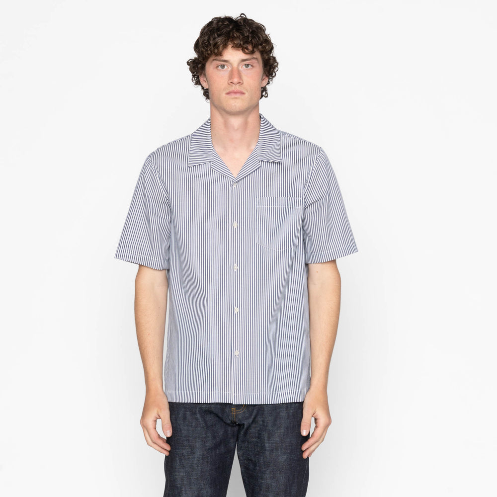 Aloha Shirt - Double Double Stripes - Blue by Naked & Famous Denim