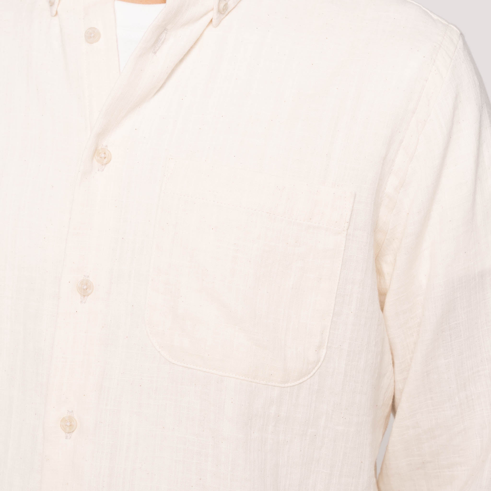 Easy Shirt - Double Weave Slub Gauze- White by Naked & Famous Denim