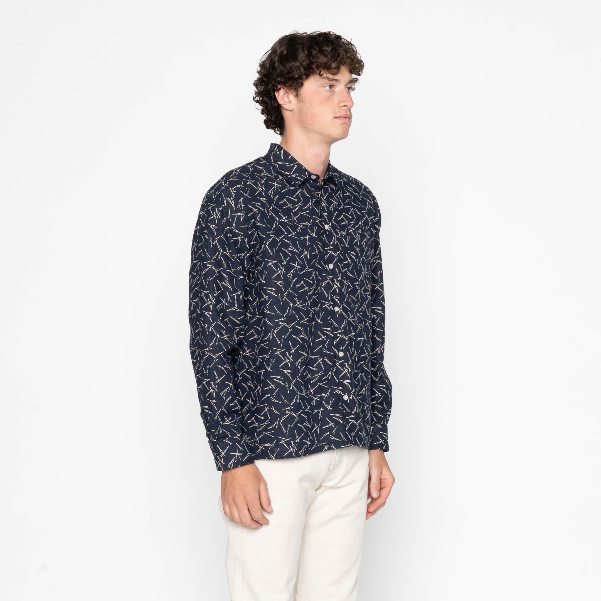 True Shirt - Matsuba Pine Needles - Indigo by Naked & Famous Denim