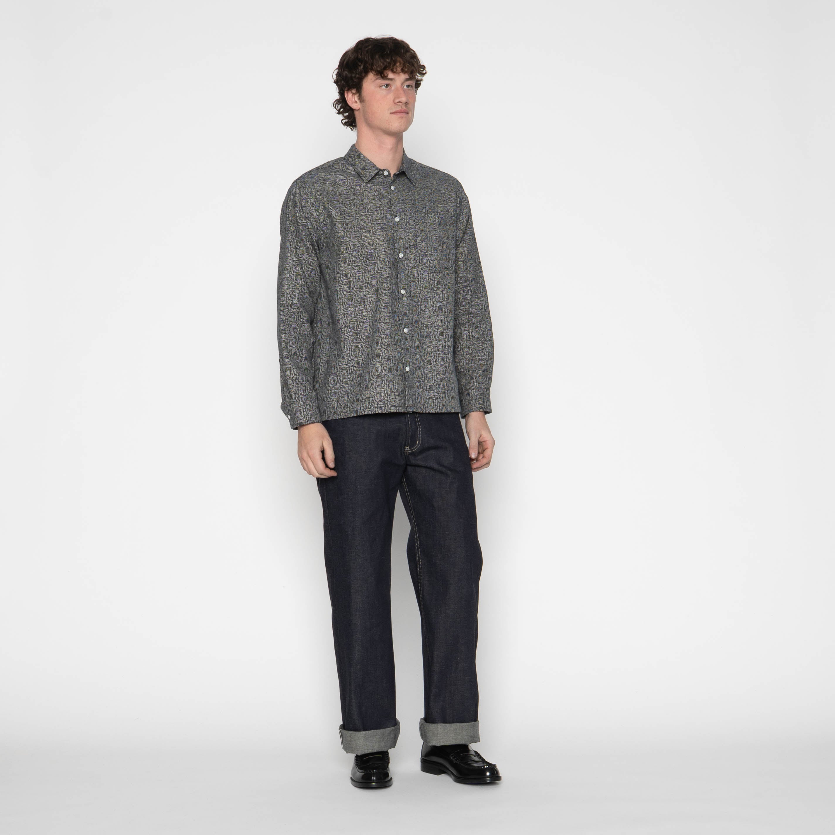 True Shirt - Dotted Waves - Indigo by Naked & Famous Denim