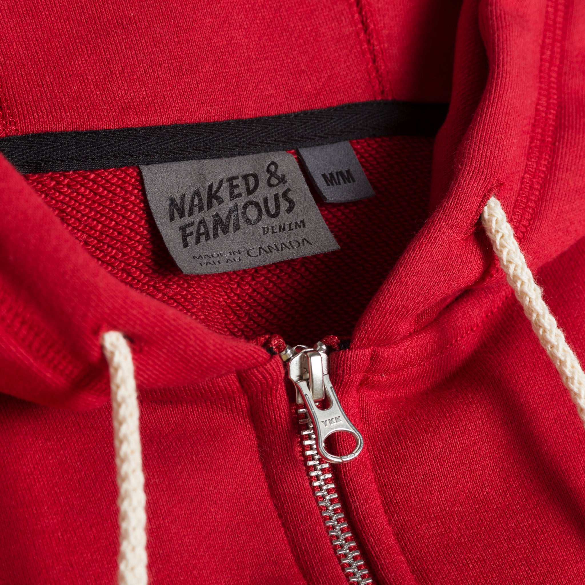 Zip Hoodie - Heavyweight Terry - Red by Naked & Famous Denim