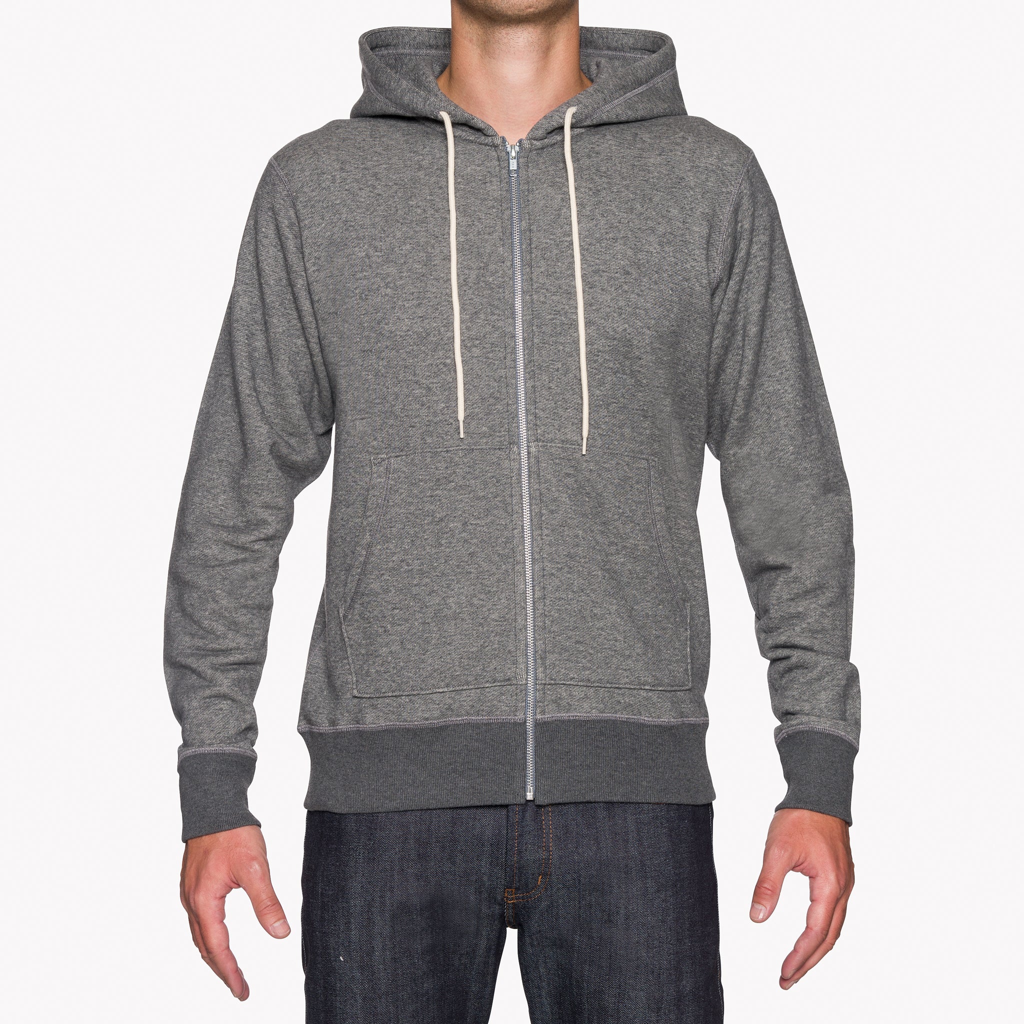 Zip Hoodie - Heavyweight Terry - Charcoal by Naked & Famous Denim