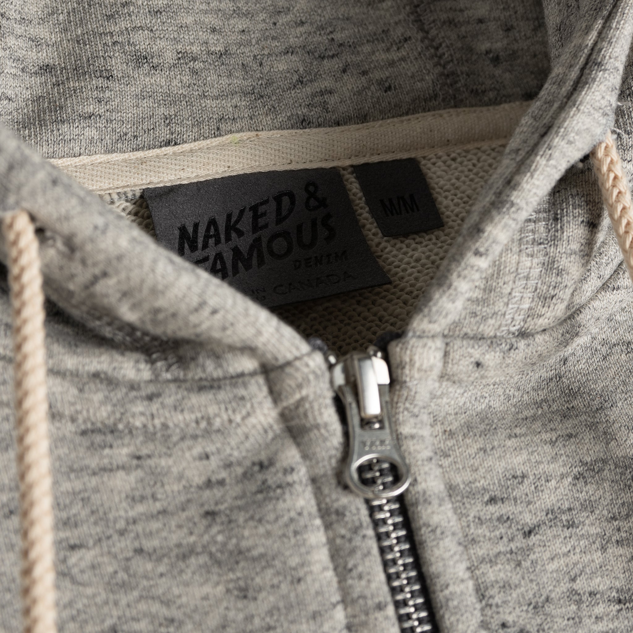 Zip Hoodie - Heavyweight Terry - Grey by Naked & Famous Denim