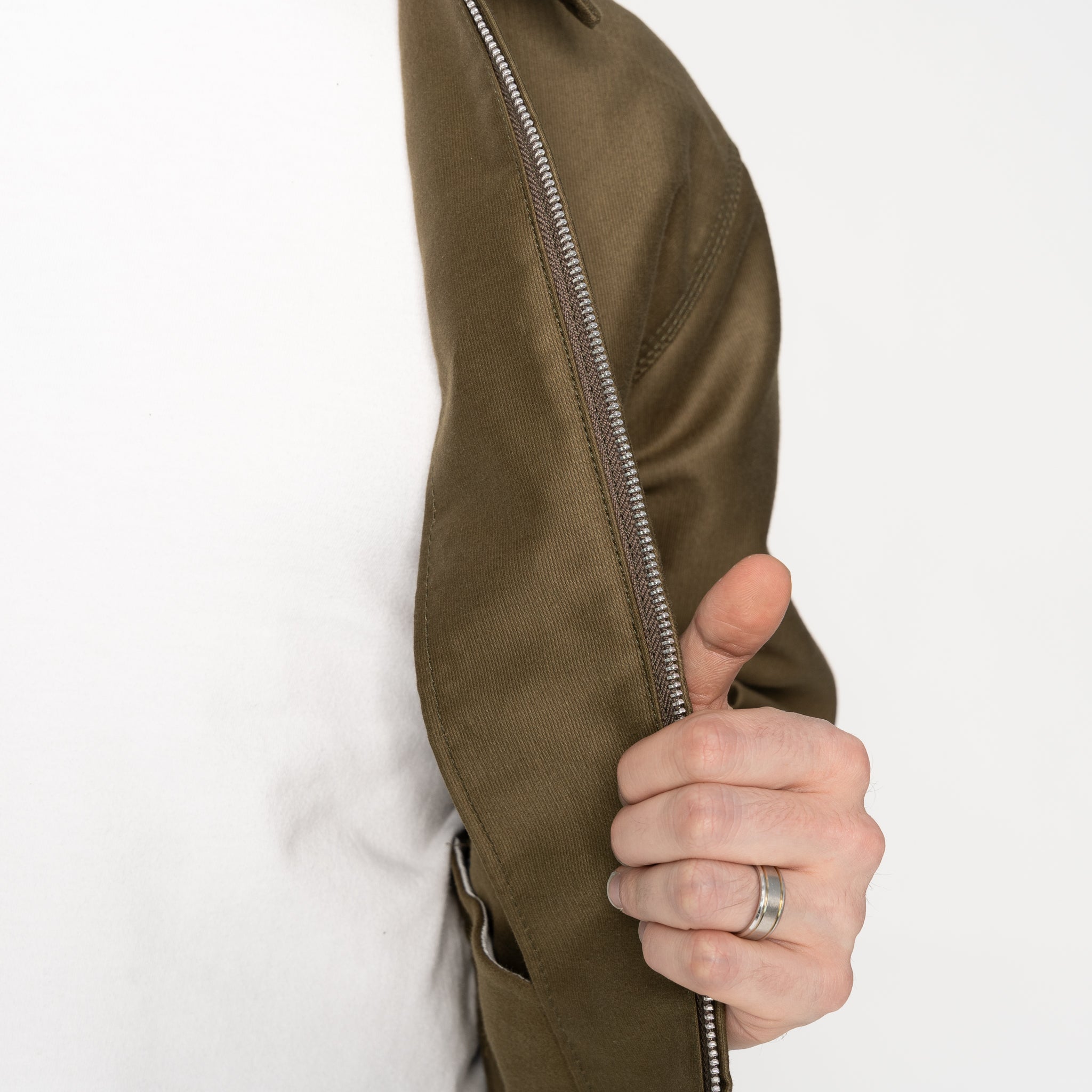 Zip Jacket - Brushed Jungle Cloth - Army by Naked & Famous Denim