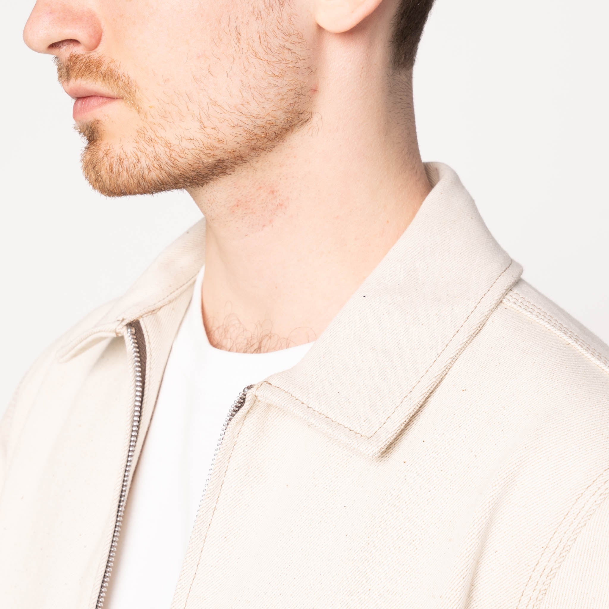 Zip Jacket - All Natural Ecru Foxfibre® Selvedge by Naked & Famous Denim