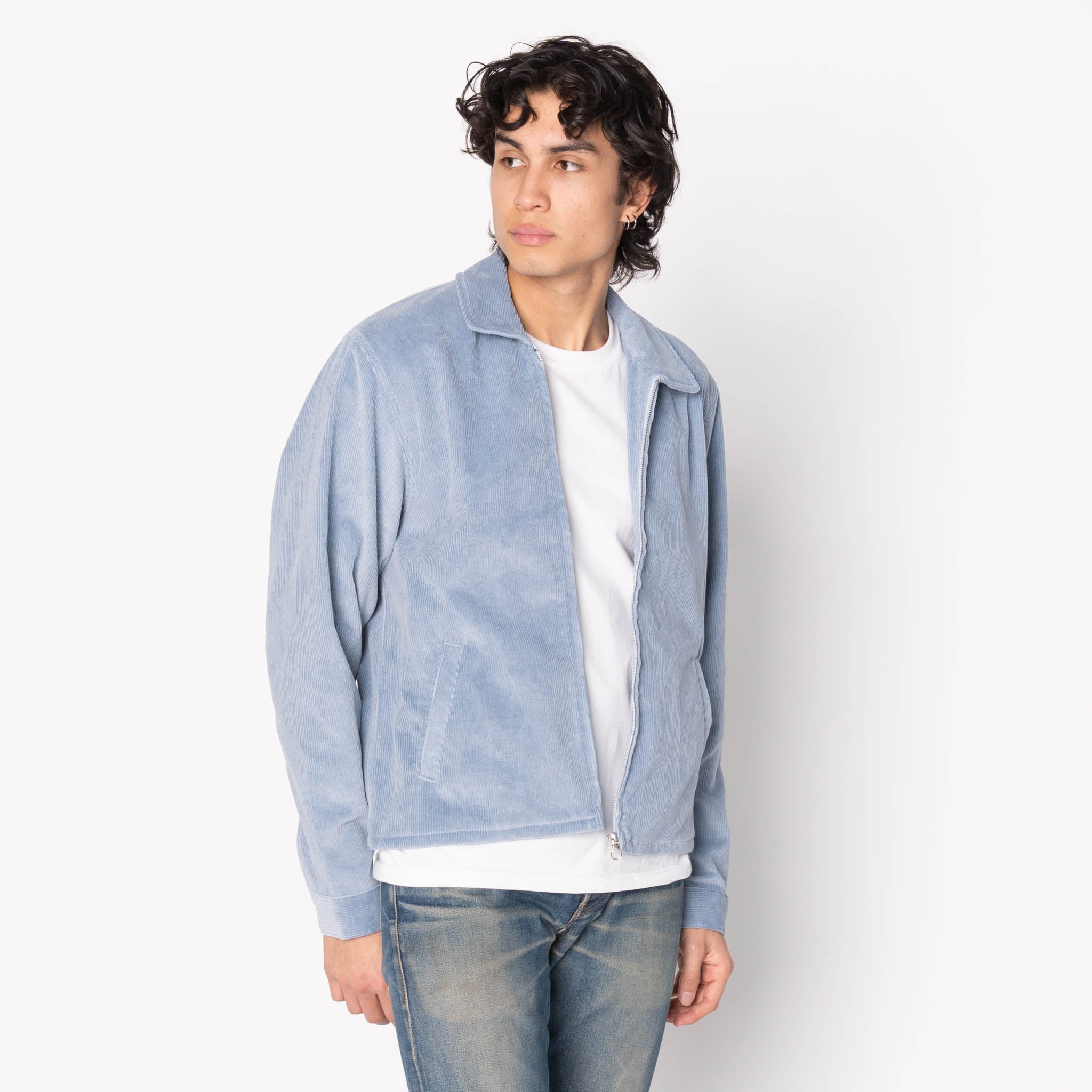 Zip Chore - Faded Corduroy Organic - Pale Indigo by Naked & Famous Denim