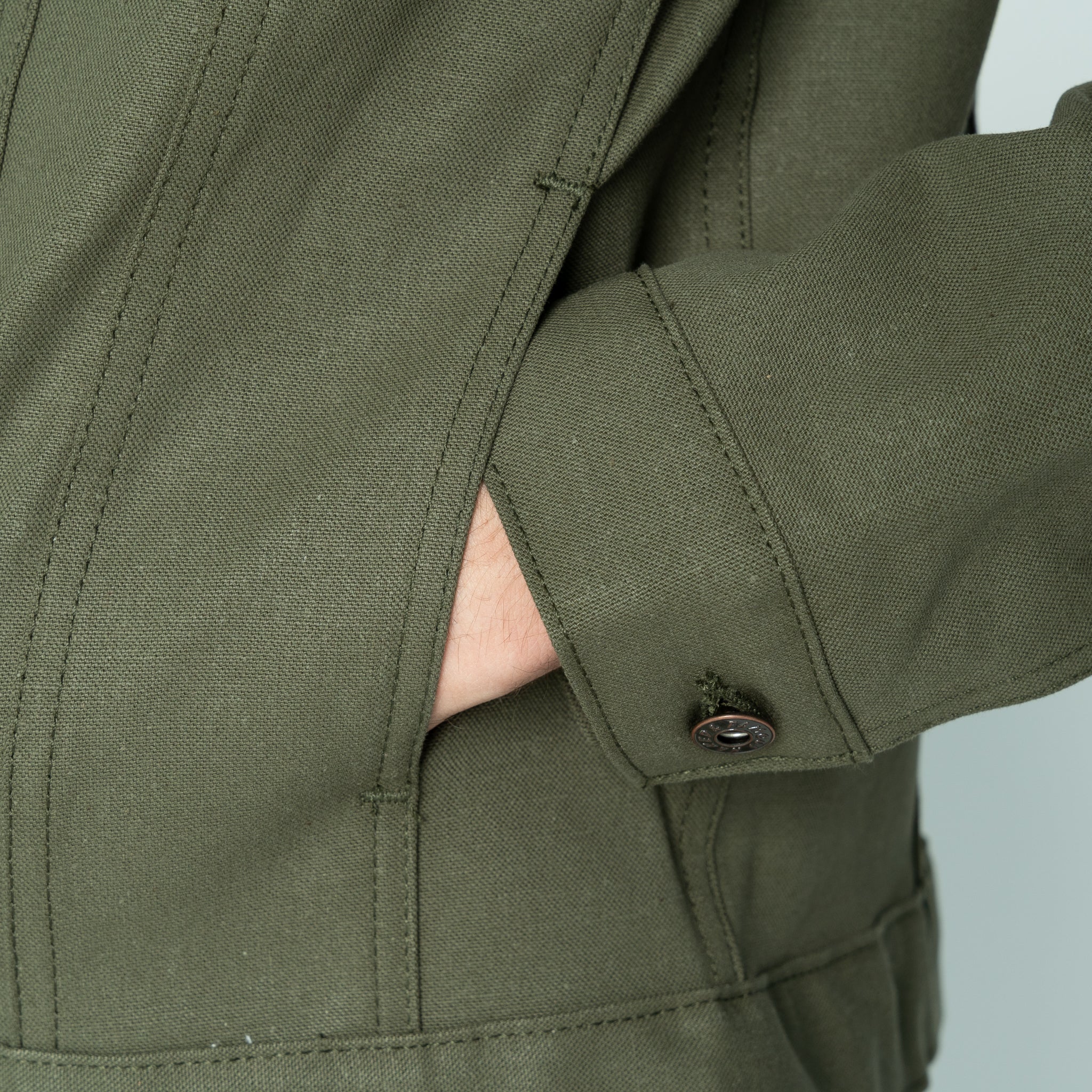 Denim Jacket - Army Green Duck Selvedge by Naked & Famous Denim