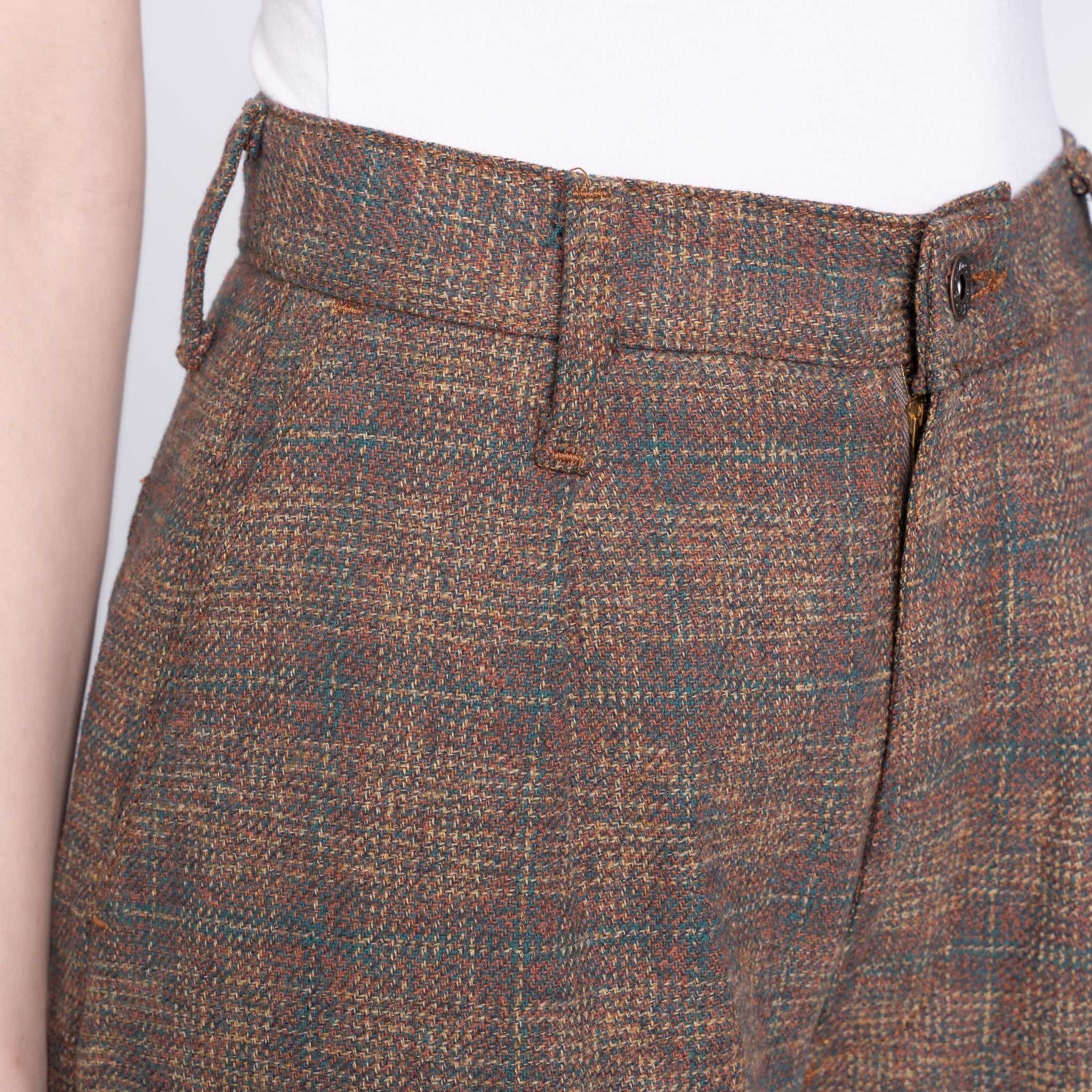 Wide Leg Trouser - Triple Yarn Twist Brushed Tweed - Desert Sunset by Naked & Famous Denim