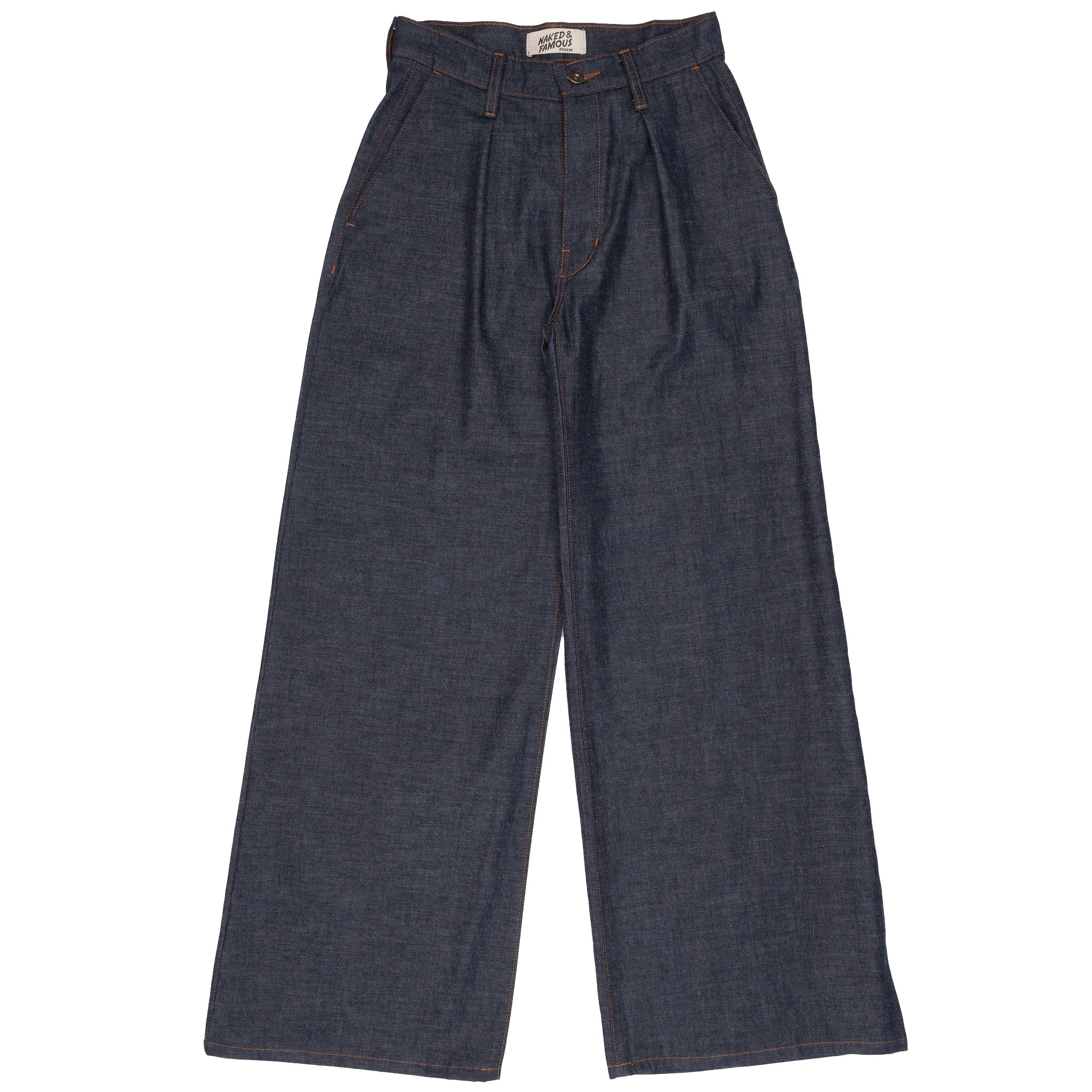 Wide Leg Trouser - 10oz Rinsed Denim - Indigo by Naked & Famous Denim