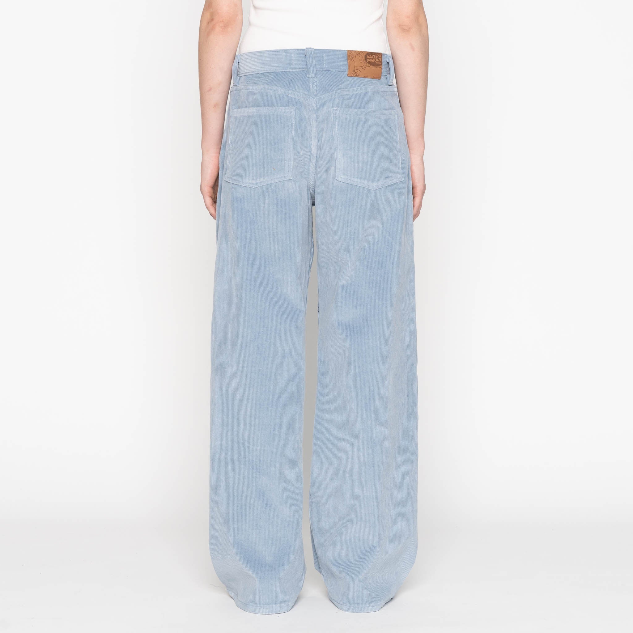 Wide Wild West - Organic Faded Corduroy - Pale Indigo by Naked & Famous Denim