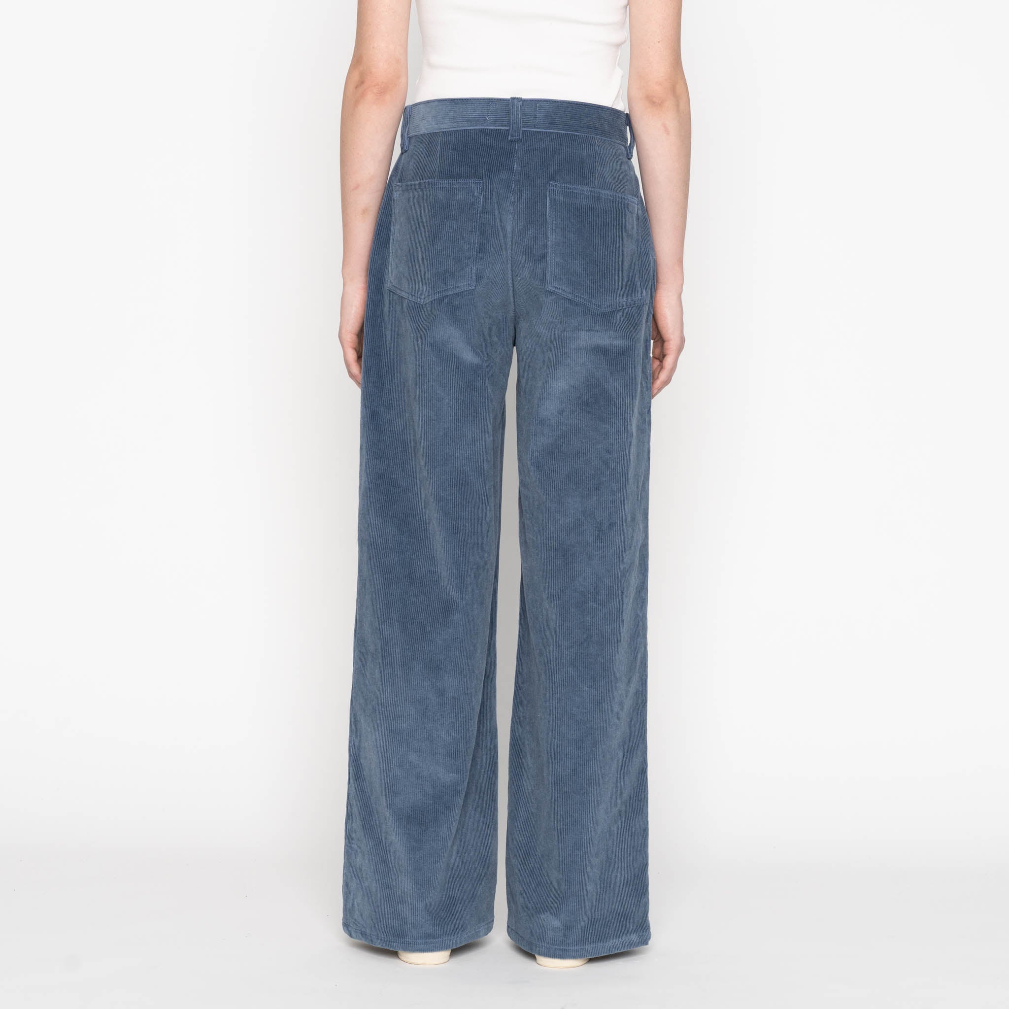 Wide Leg Trouser - Organic Faded Corduroy - Indigo by Naked & Famous Denim