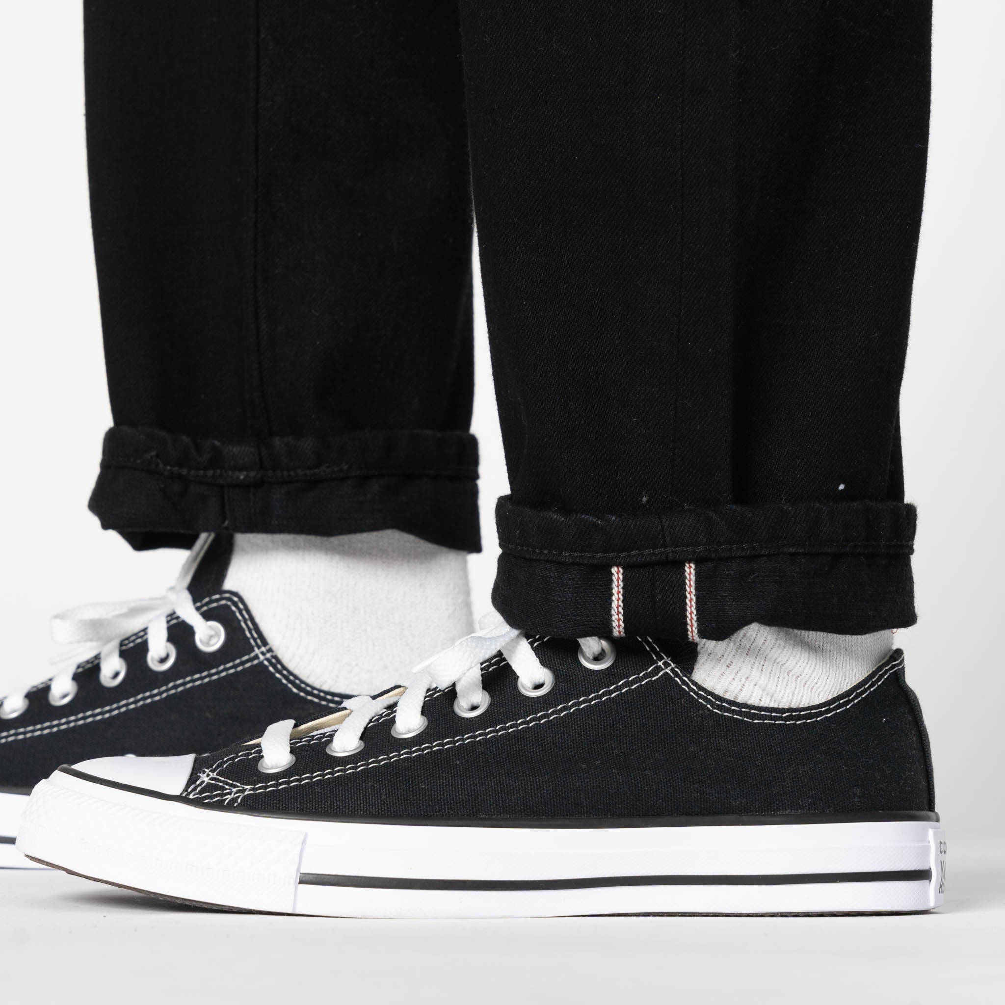 Super Girl - Solid Black Selvedge Washed - Black by Naked & Famous Denim