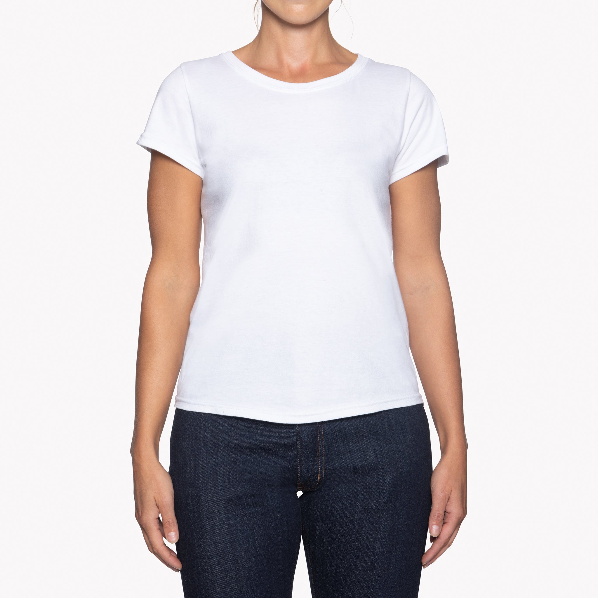 Women's - Circular Knit Ballet Tee - Double Ring-Spun Cotton - White by Naked & Famous Denim