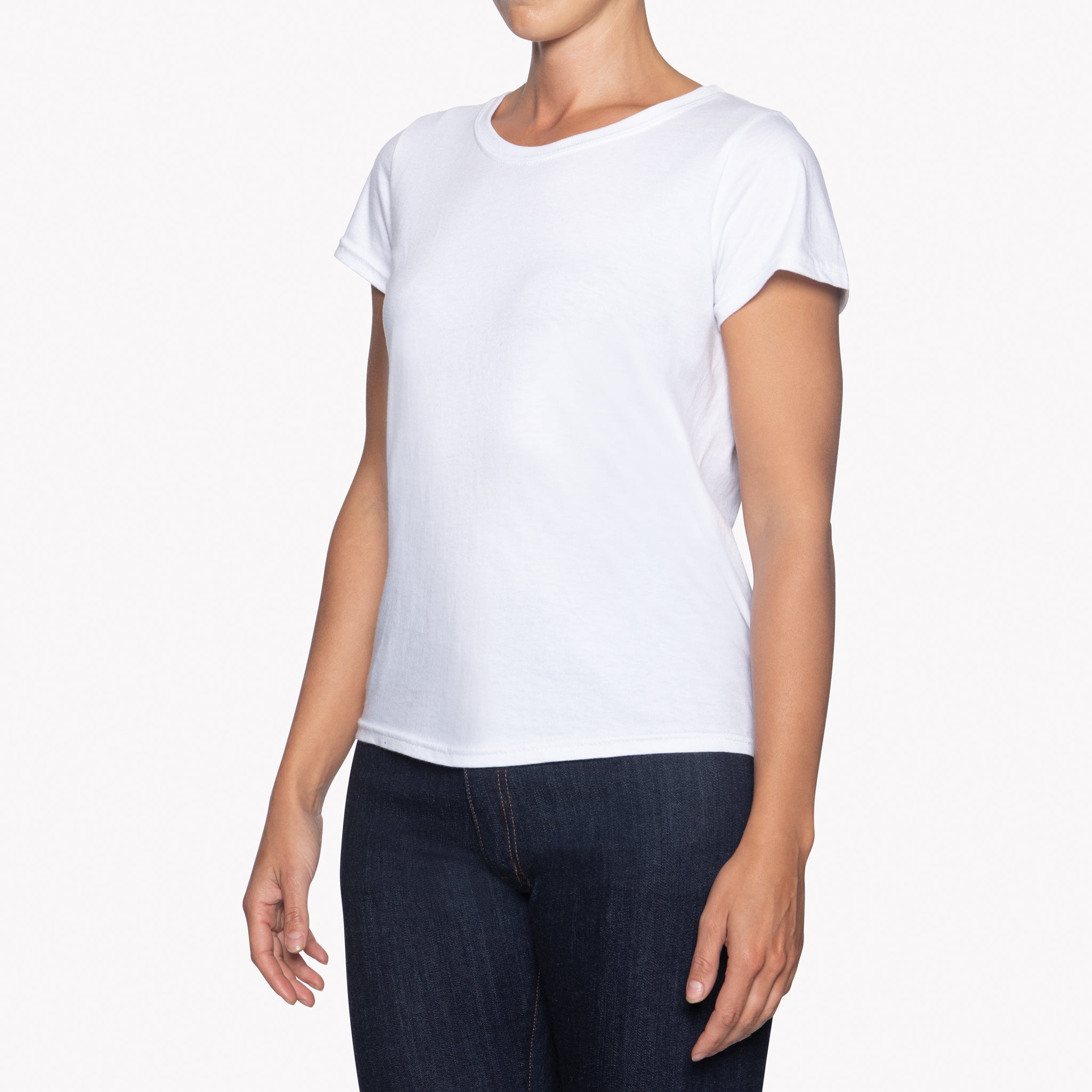 Women's - Circular Knit Ballet Tee - Double Ring-Spun Cotton - White by Naked & Famous Denim