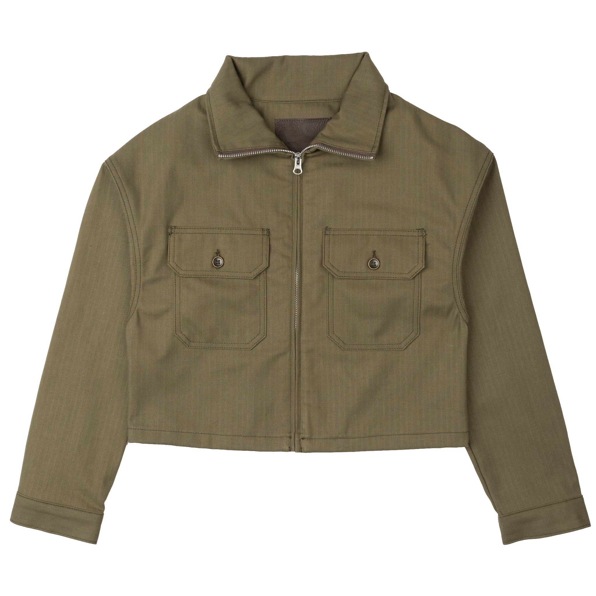 Zip Crop Jacket - Army HBT - Olive Drab by Naked & Famous Denim