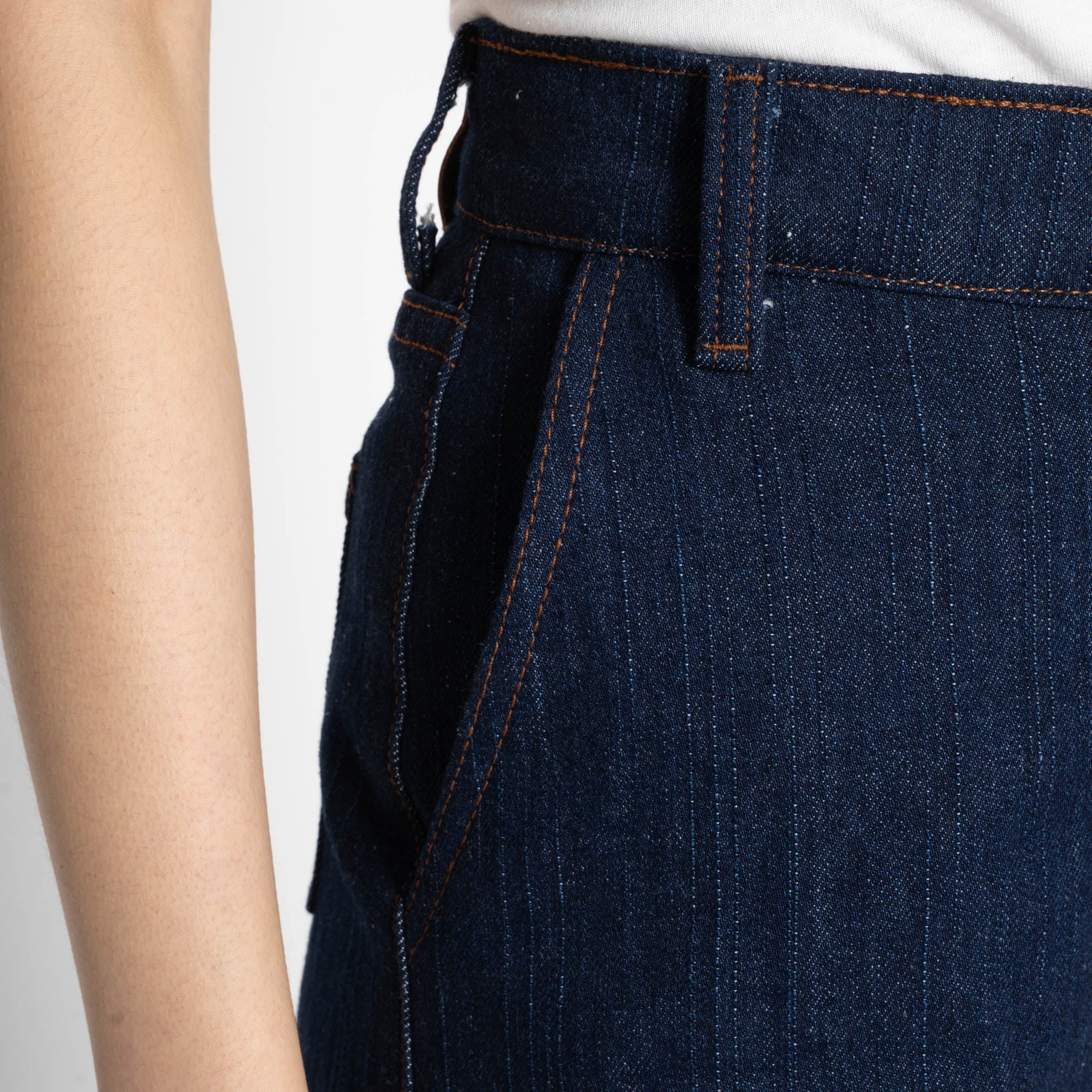 Andie Shorts - Vertical Slub Denim - Indigo by Naked & Famous Denim