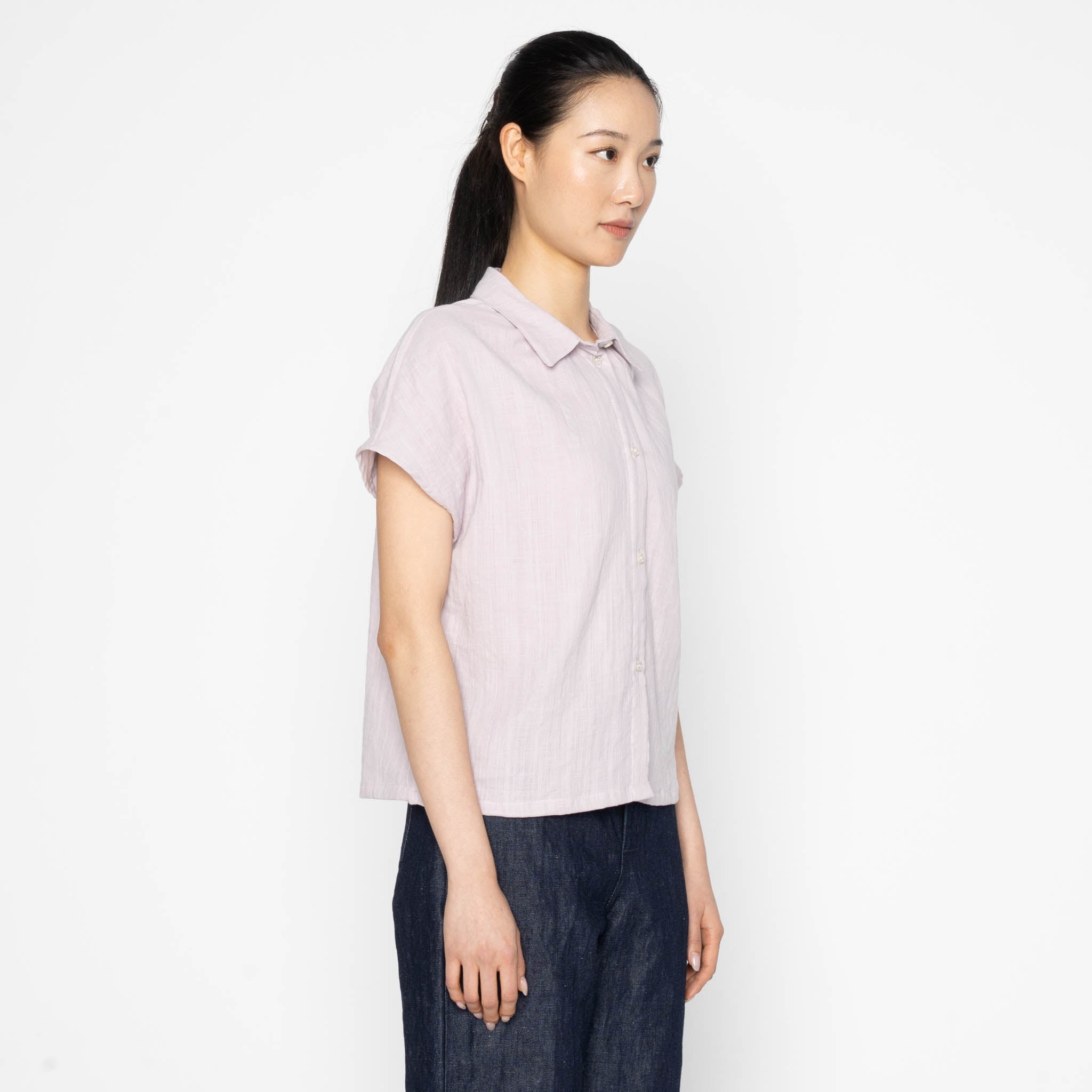 Billie Shirt - Double Weave Gauze - Lavender by Naked & Famous Denim