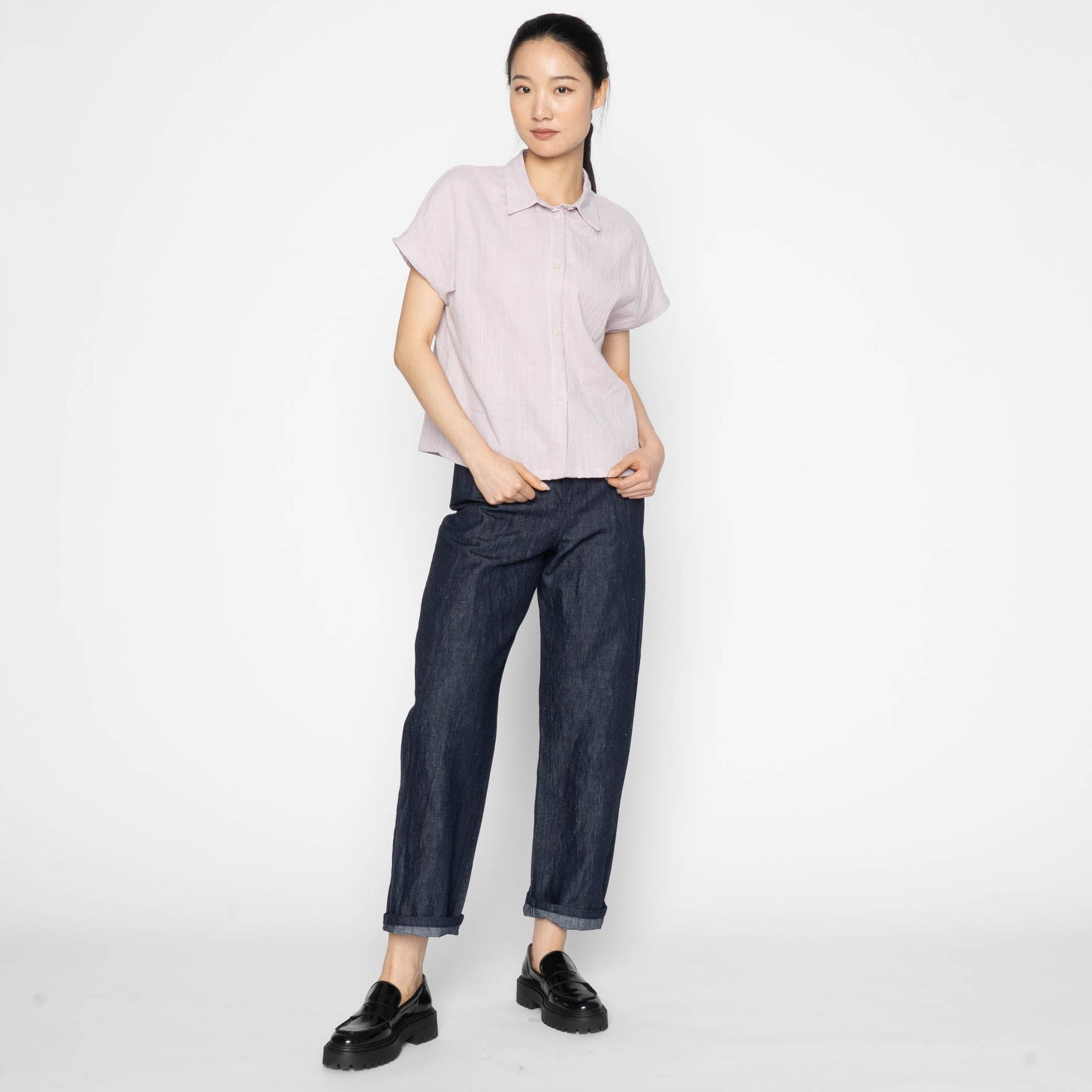 Billie Shirt - Double Weave Gauze - Lavender by Naked & Famous Denim