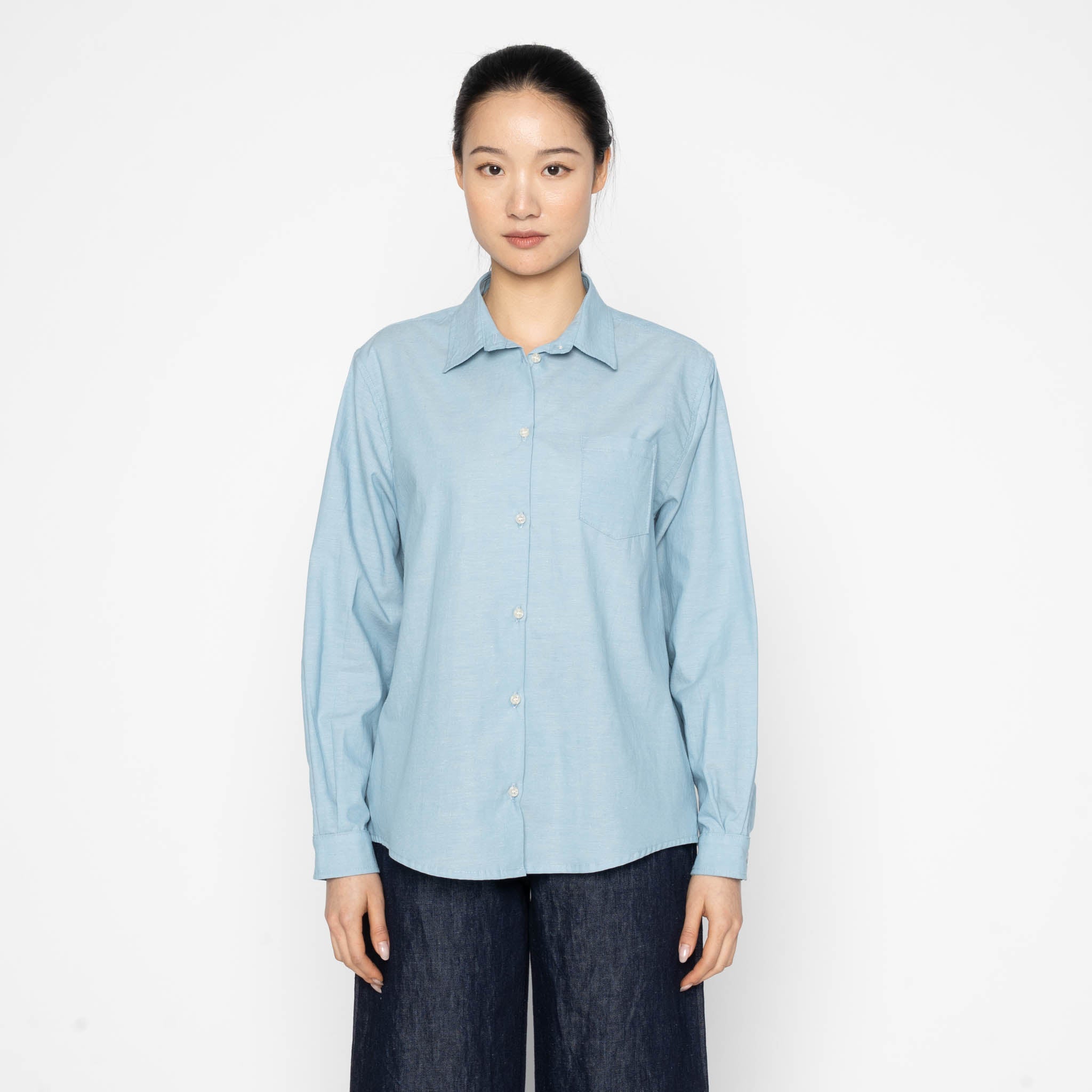 Judy Shirt - Selvedge Chambray - Pale Blue by Naked & Famous Denim