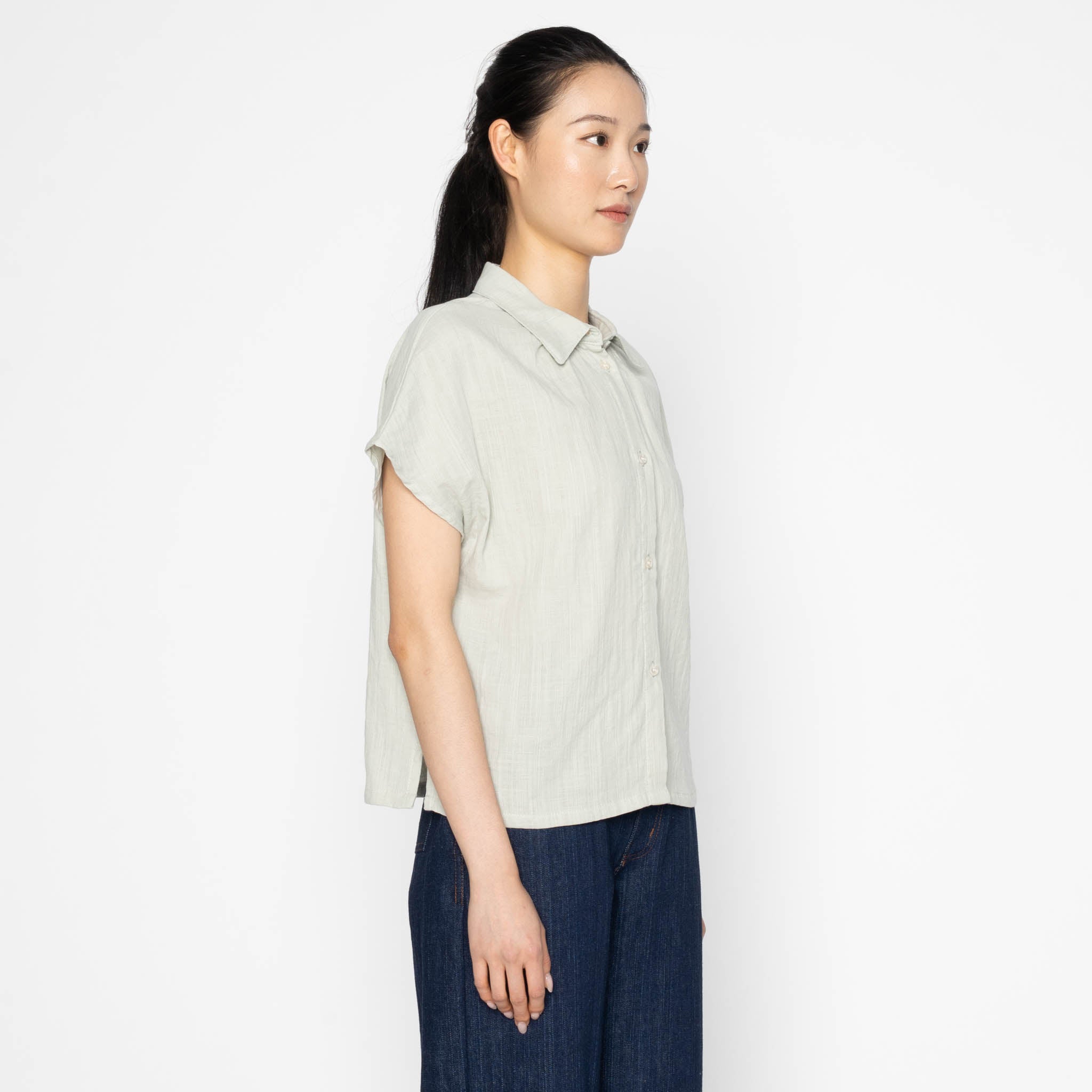 Billie Shirt - Double Weave Gauze - Mint by Naked & Famous Denim