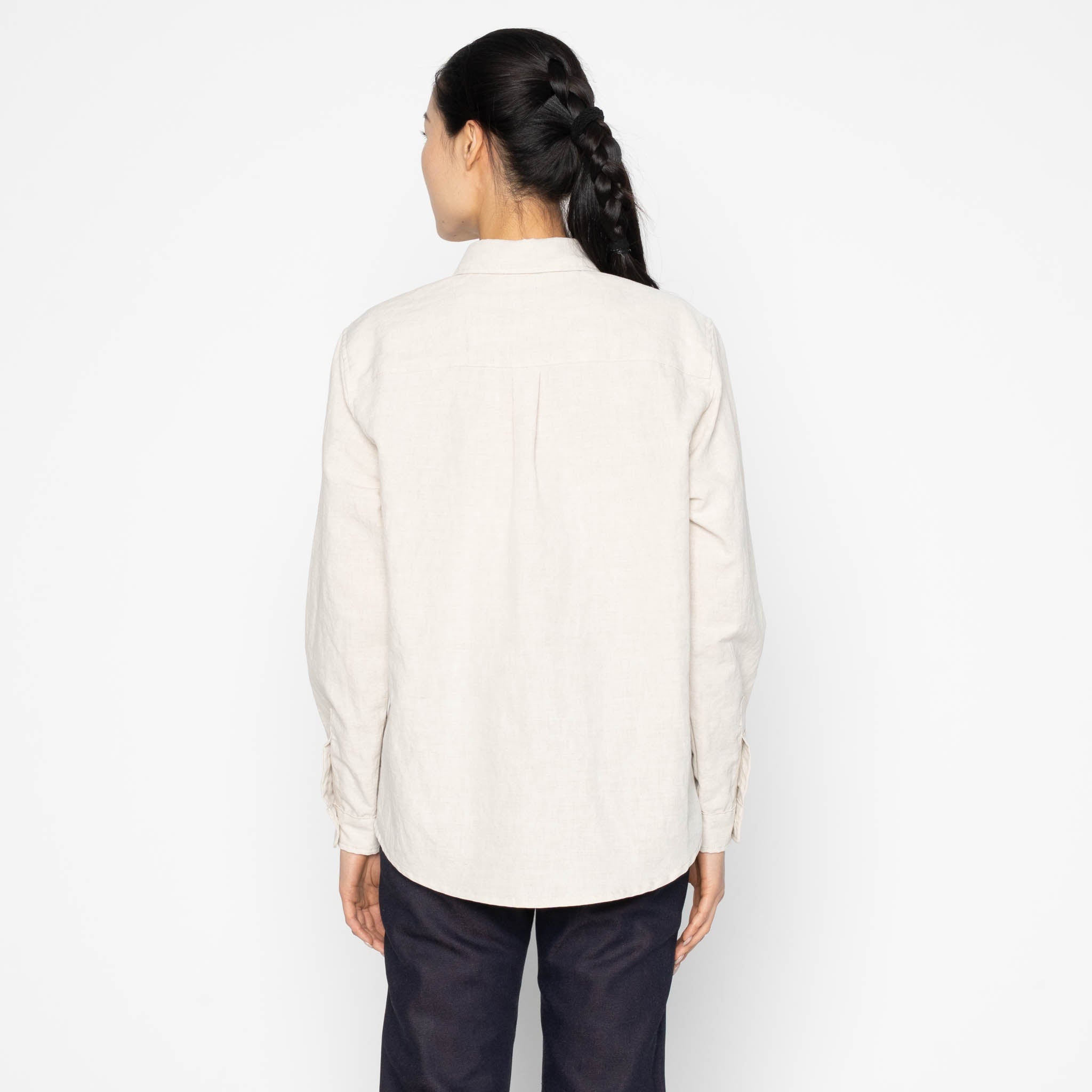 Judy Shirt - Linen Blend Denim - Ecru by Naked & Famous Denim