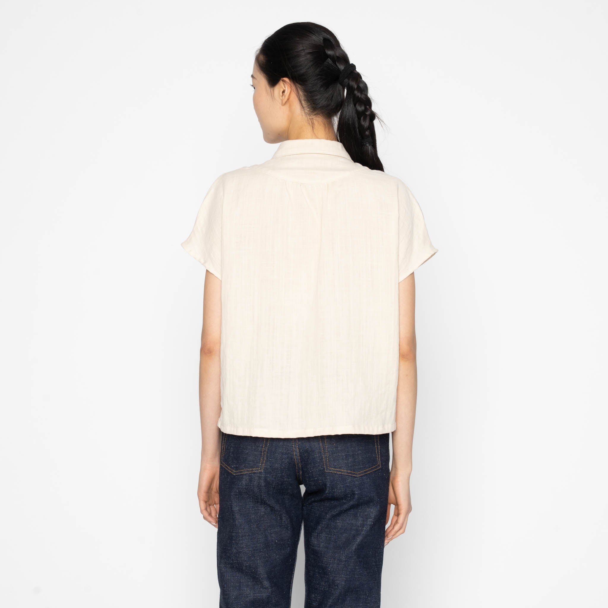 Billie Shirt - Double Weave Gauze - Bone by Naked & Famous Denim
