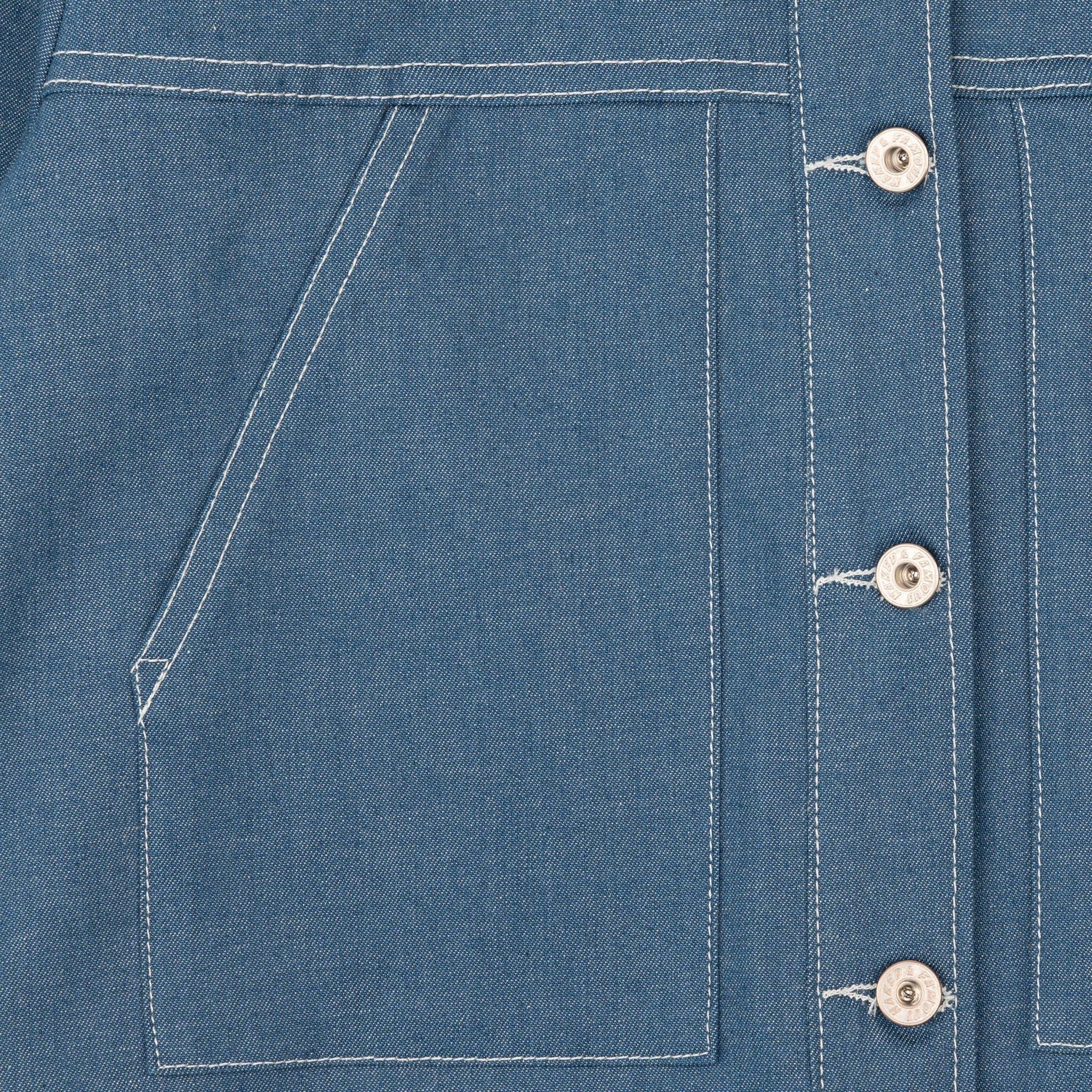 Cropped Jacket - Antique Blue Denim Stretch by Naked & Famous Denim