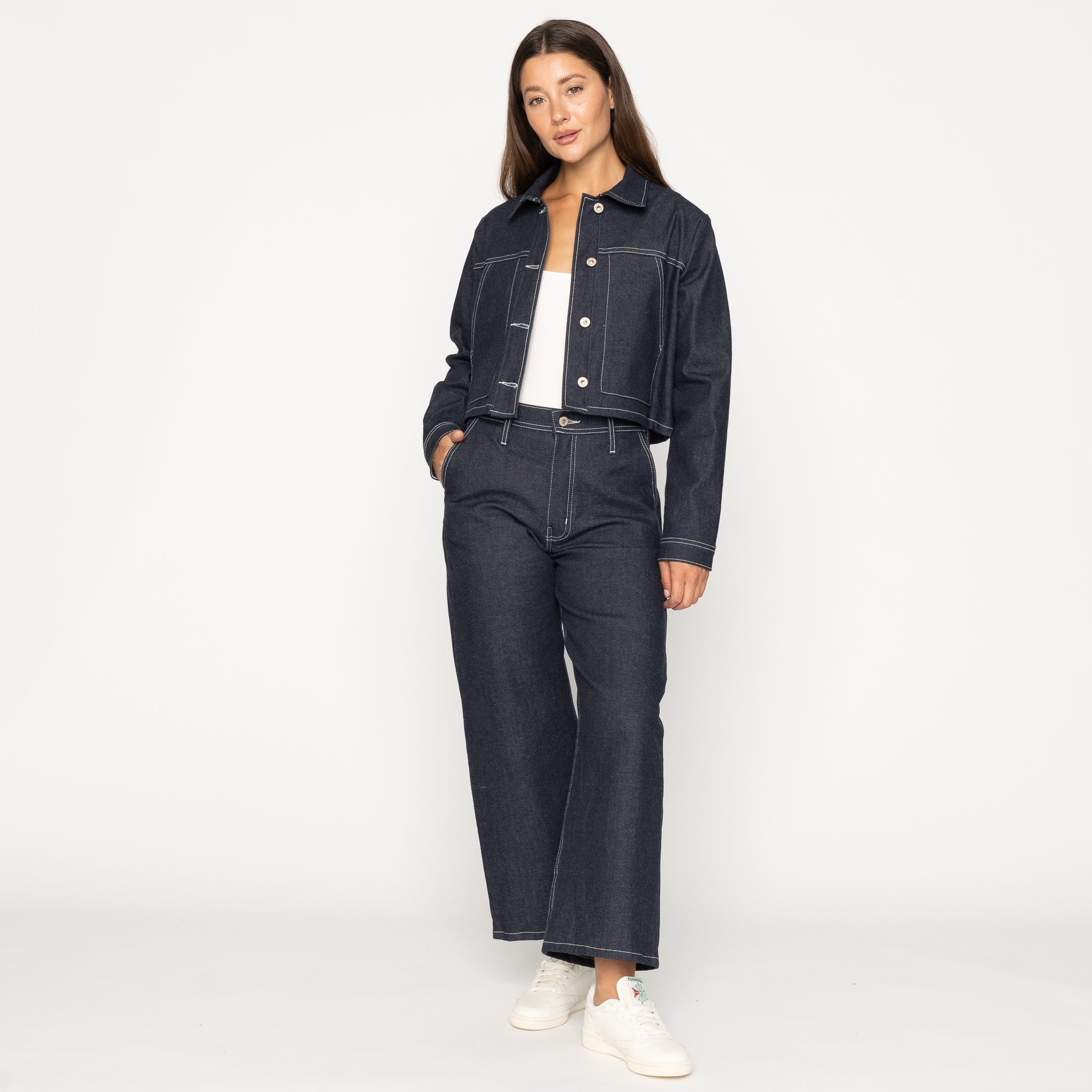 Cropped Denim Jacket - Slub Nep Stretch by Naked & Famous Denim