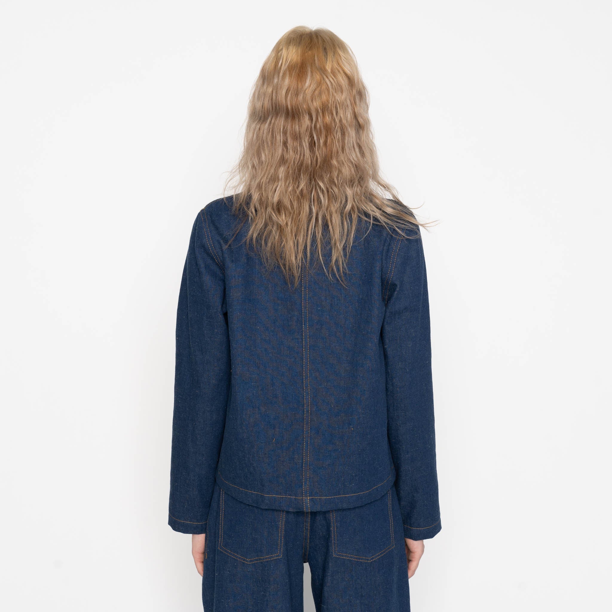 Gracie - 2x1 Dungaree Nep Denim - Mid Indigo by Naked & Famous Denim